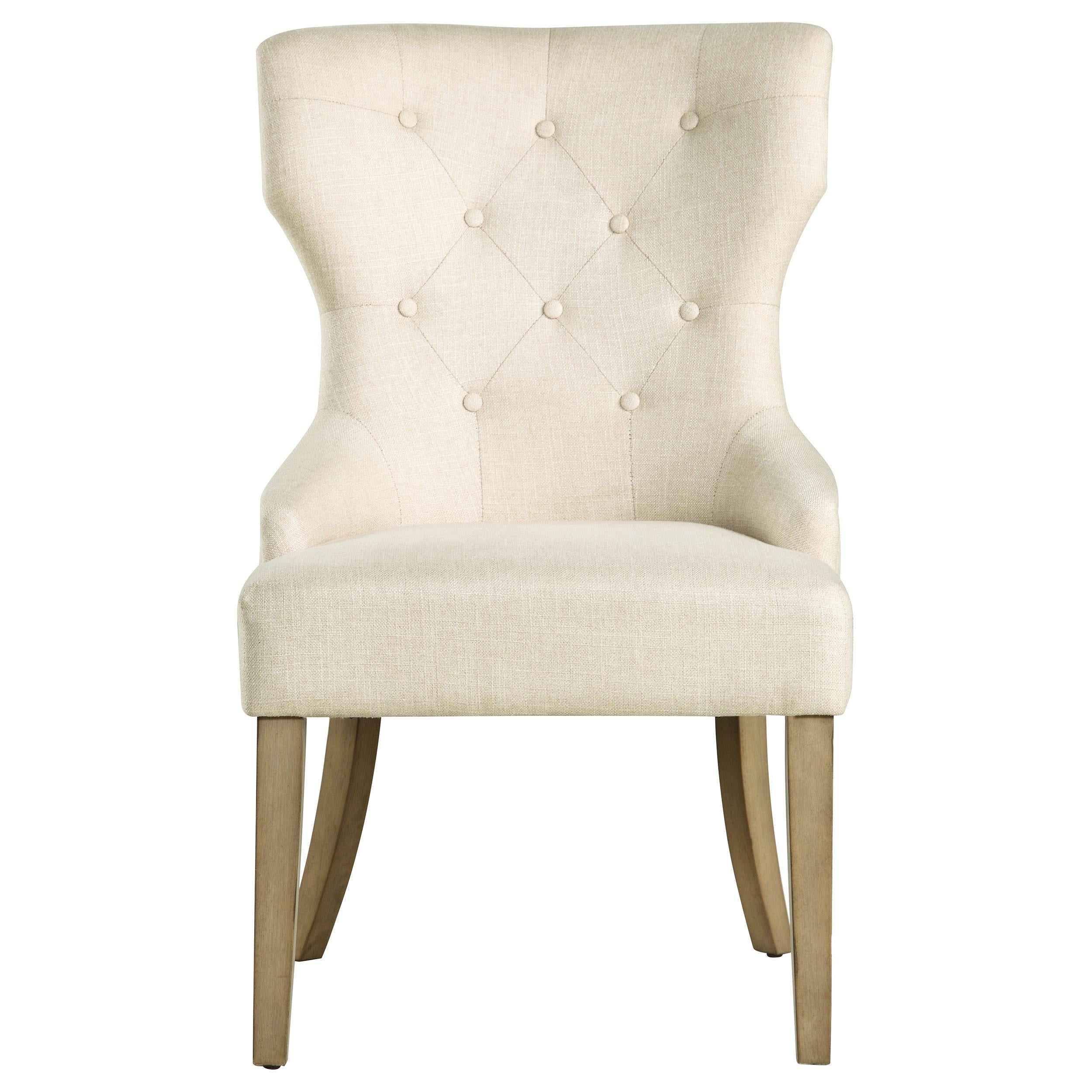  Coaster Furniture Baney 104507 Tufted Upholstered Dining Chair - Beige and Rustic Grey IMAGE 2