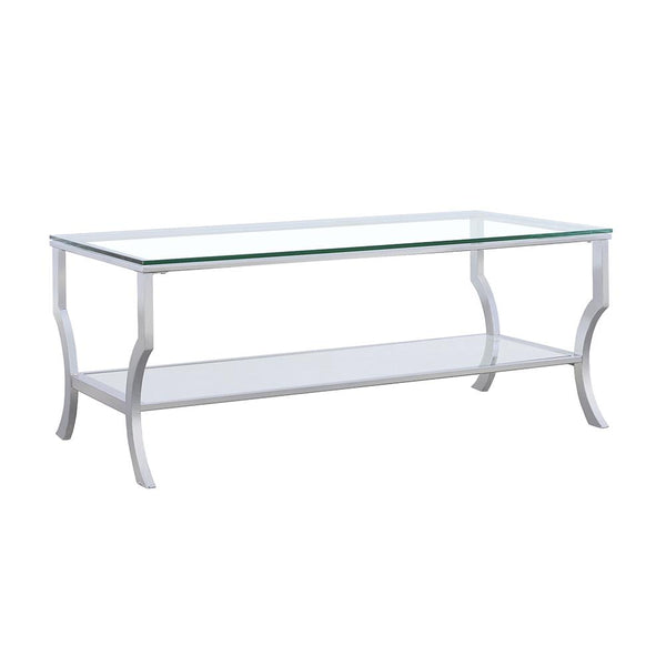 Coaster Furniture Saide 720338 Rectangular Glass Top Coffee Table - Chrome