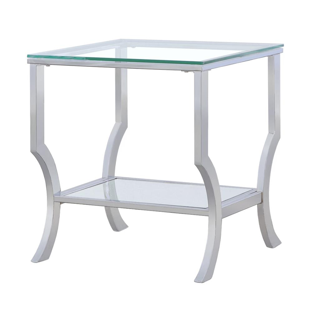  Coaster Furniture Saide 720337 Square Glass Top Side End Table - Chrome IMAGE 3