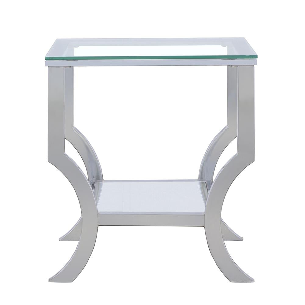  Coaster Furniture Saide 720337 Square Glass Top Side End Table - Chrome IMAGE 4
