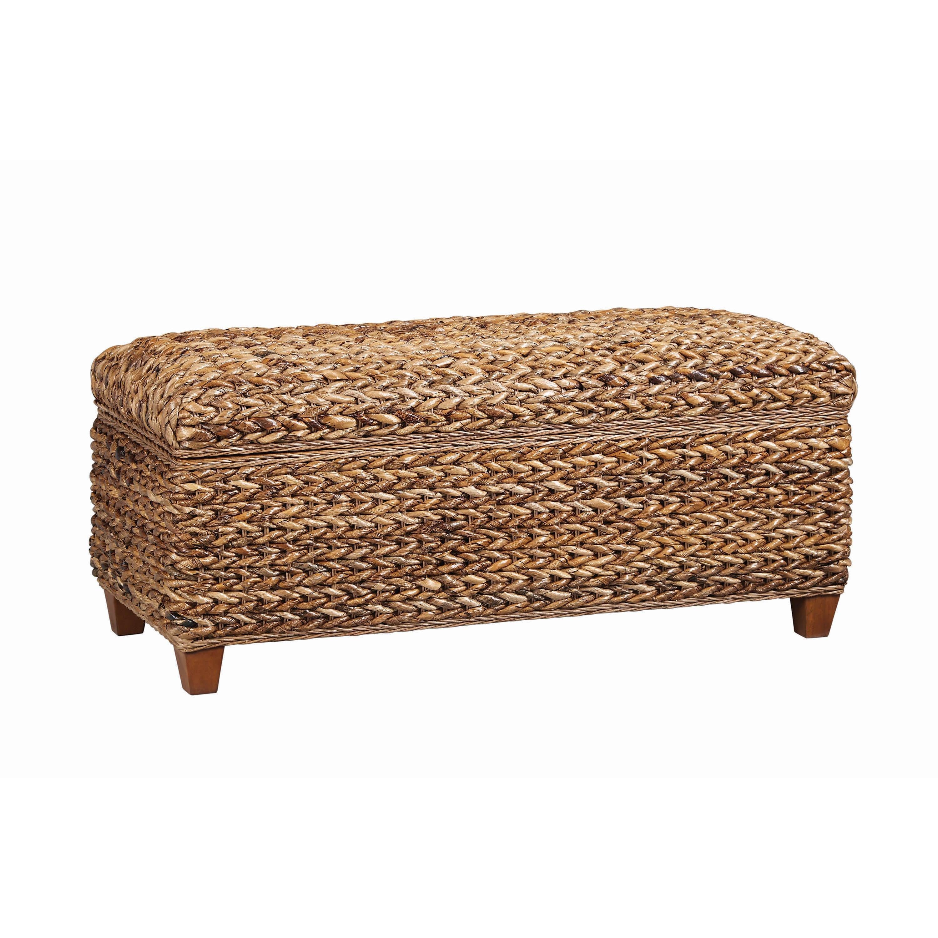  Coaster Furniture Laughton 500215 Hand-Woven Banana Leaf Storage Trunk - Amber IMAGE 1