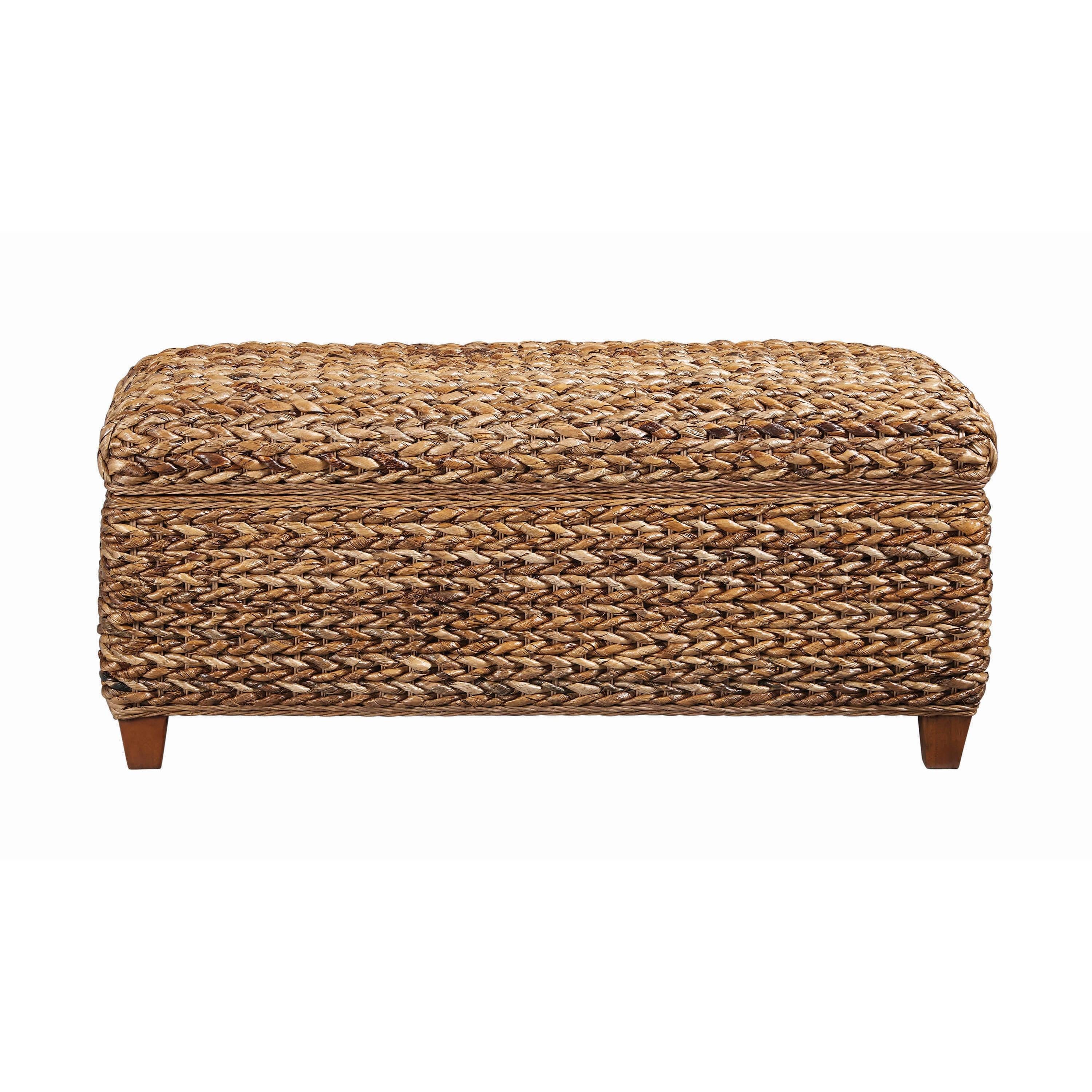  Coaster Furniture Laughton 500215 Hand-Woven Banana Leaf Storage Trunk - Amber IMAGE 2