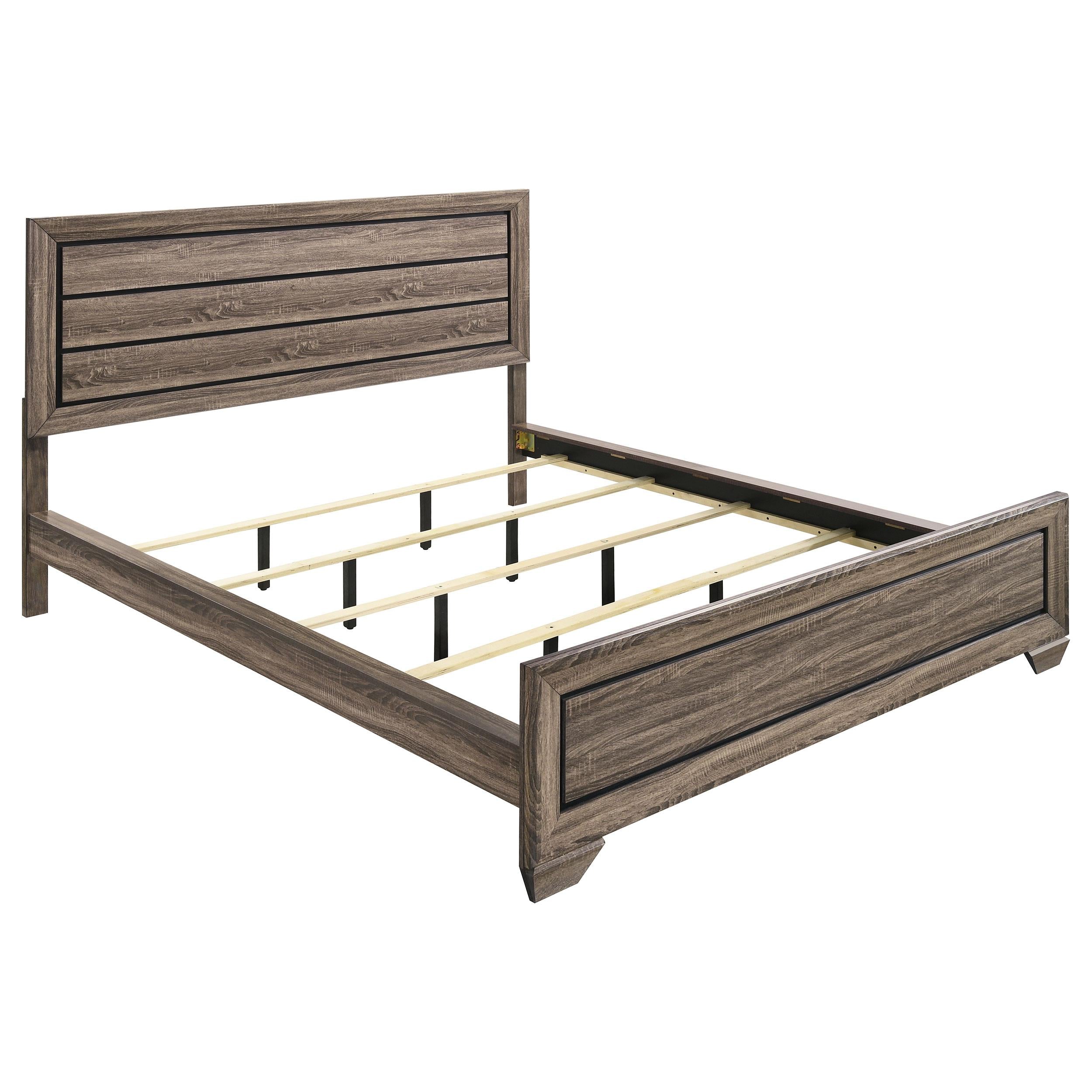  Size_California King --  Kauffman 204191KW Wood California King Panel Bed - Washed Taupe IMAGE 1
