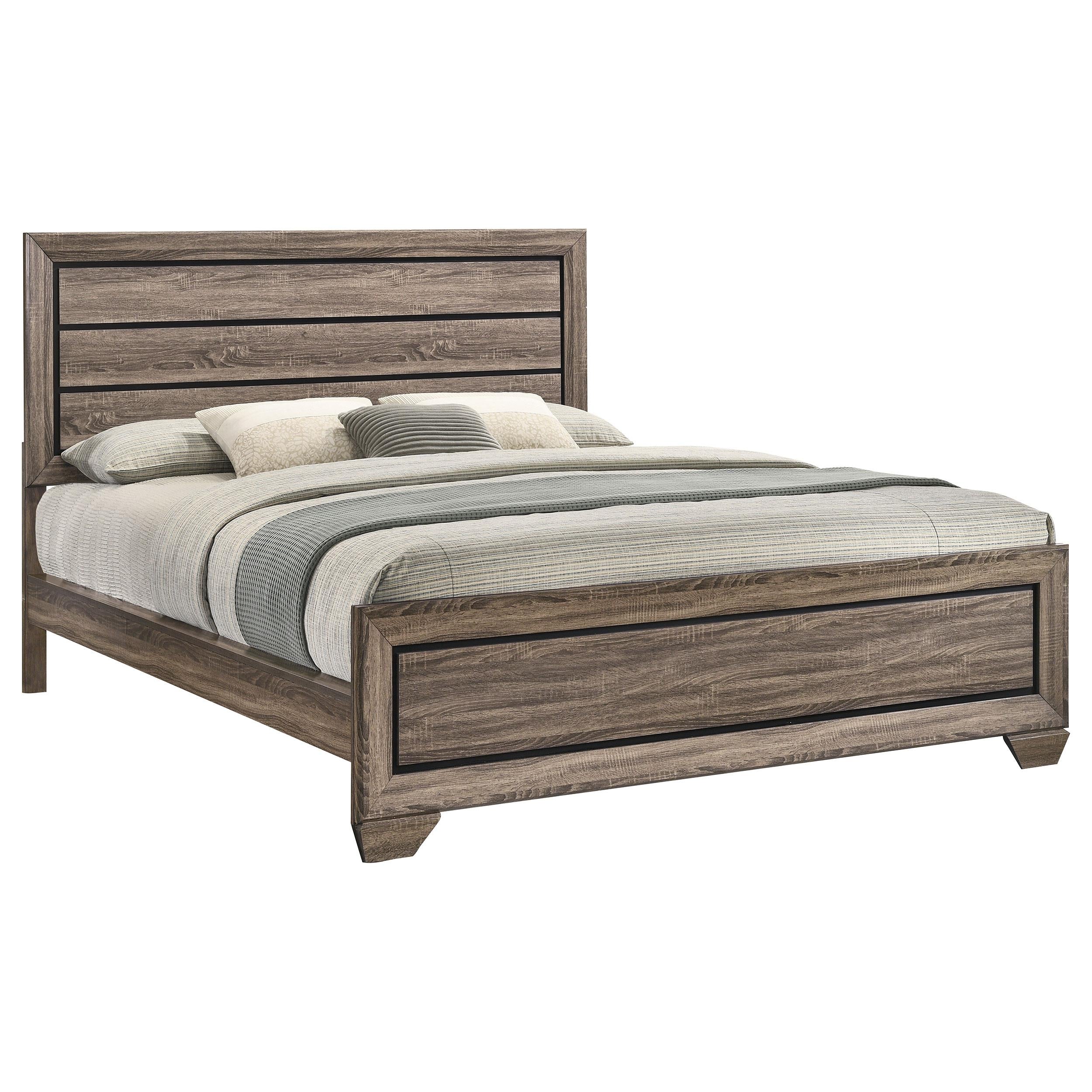  Size_California King --  Kauffman 204191KW Wood California King Panel Bed - Washed Taupe IMAGE 2