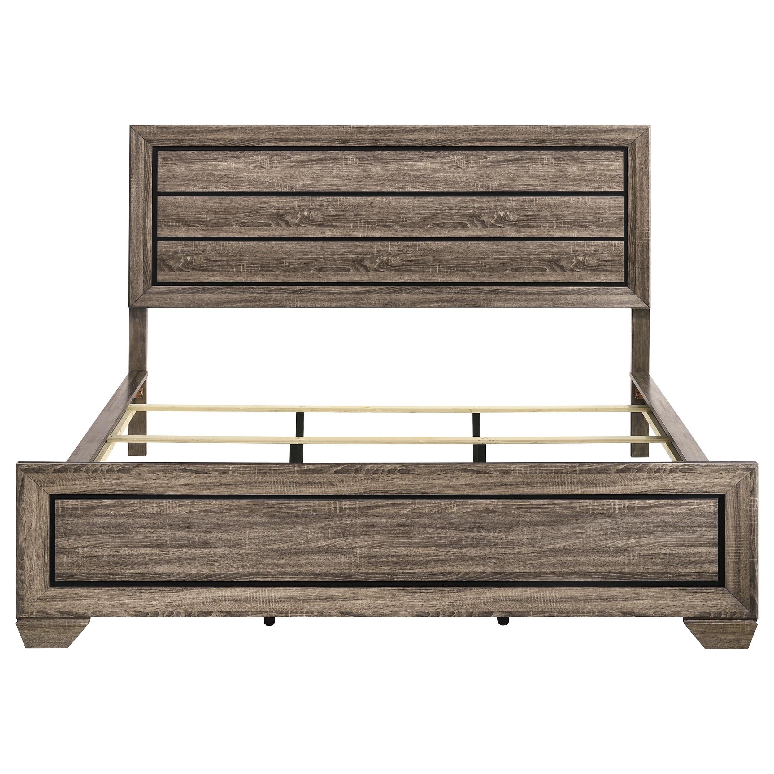  Size_California King --  Kauffman 204191KW Wood California King Panel Bed - Washed Taupe IMAGE 3