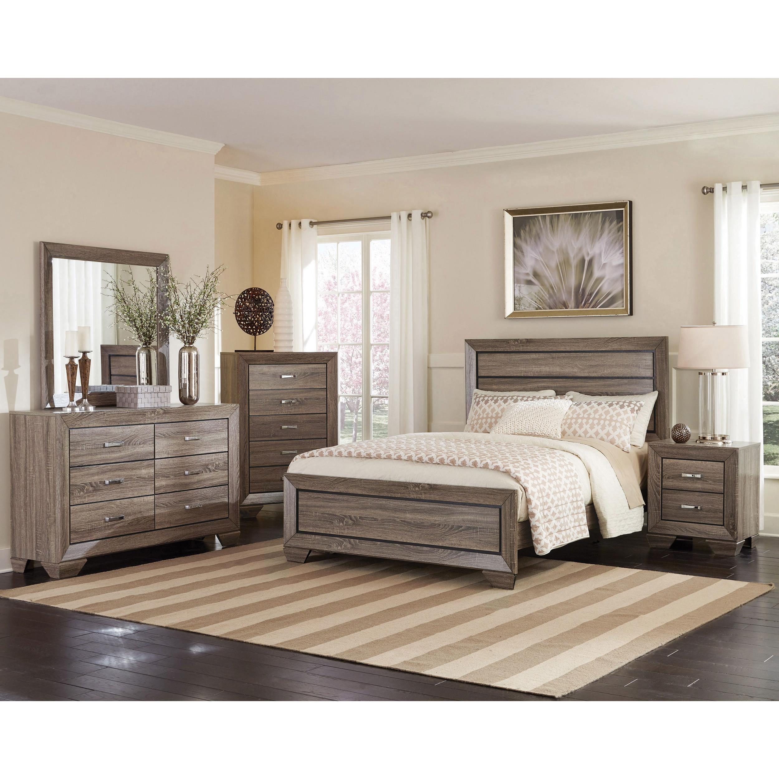  Size_California King --  Kauffman 204191KW Wood California King Panel Bed - Washed Taupe IMAGE 8