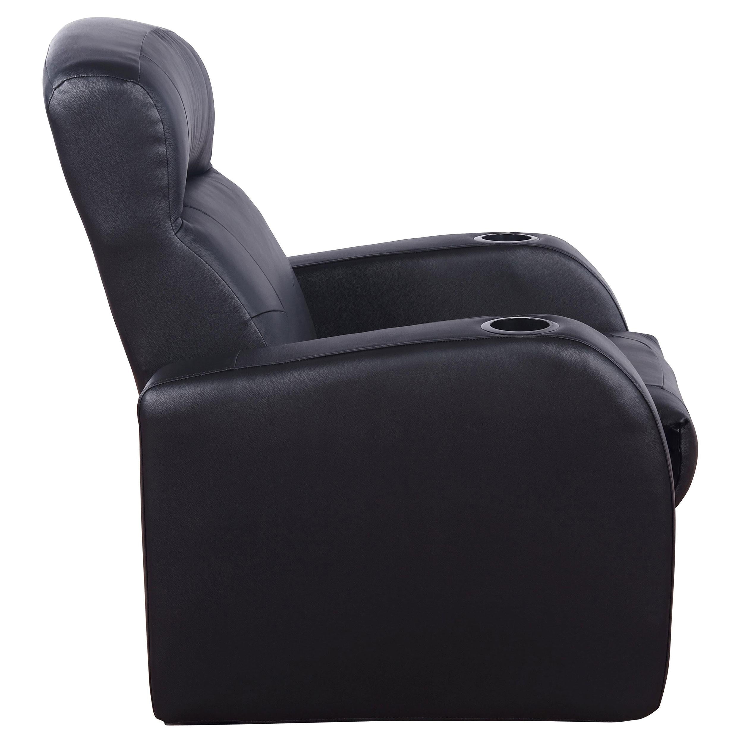  Coaster Furniture Cyrus 600001 Upholstered Track Arm Recliner - Black IMAGE 6