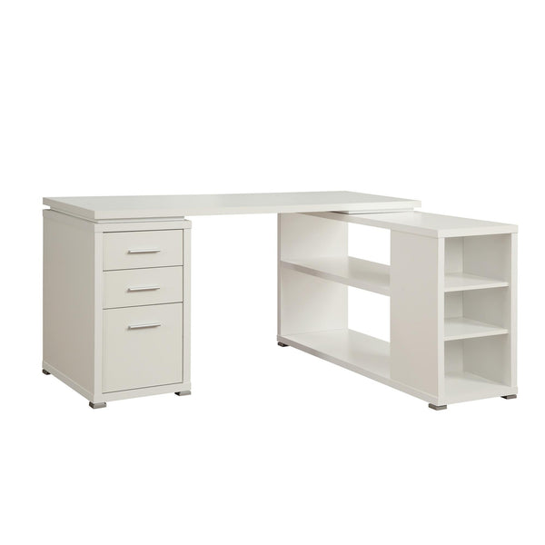 Coaster Furniture Yvette 800516 60-inch 3-Drawer L-Shape Computer Desk - White