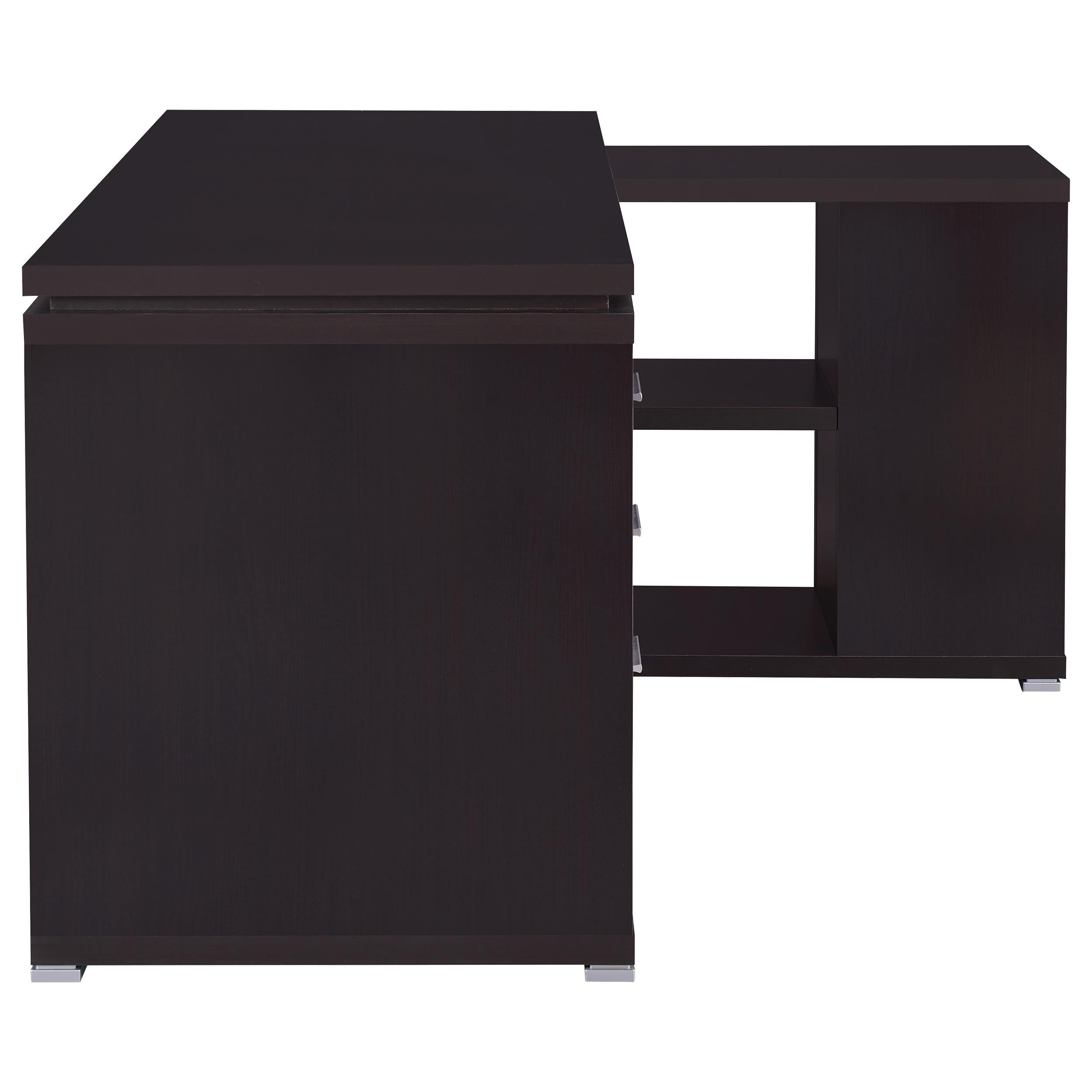  Coaster Furniture Yvette 800517 60-inch 3-Drawer L-Shape Computer Desk - Cappuccino IMAGE 8