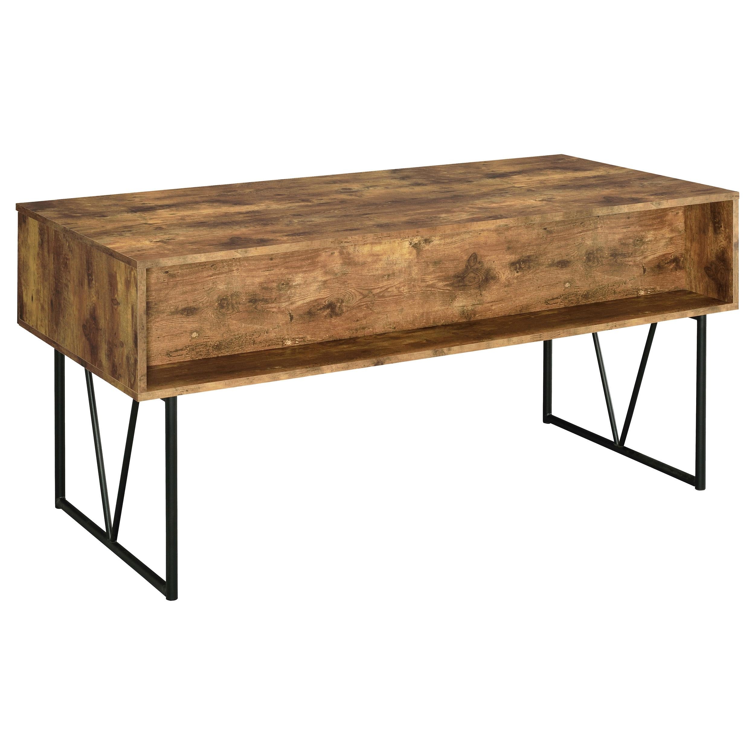  Coaster Furniture Analiese 800999 63-inch 4-Drawer Writing Desk - Rustic Nutmeg IMAGE 5