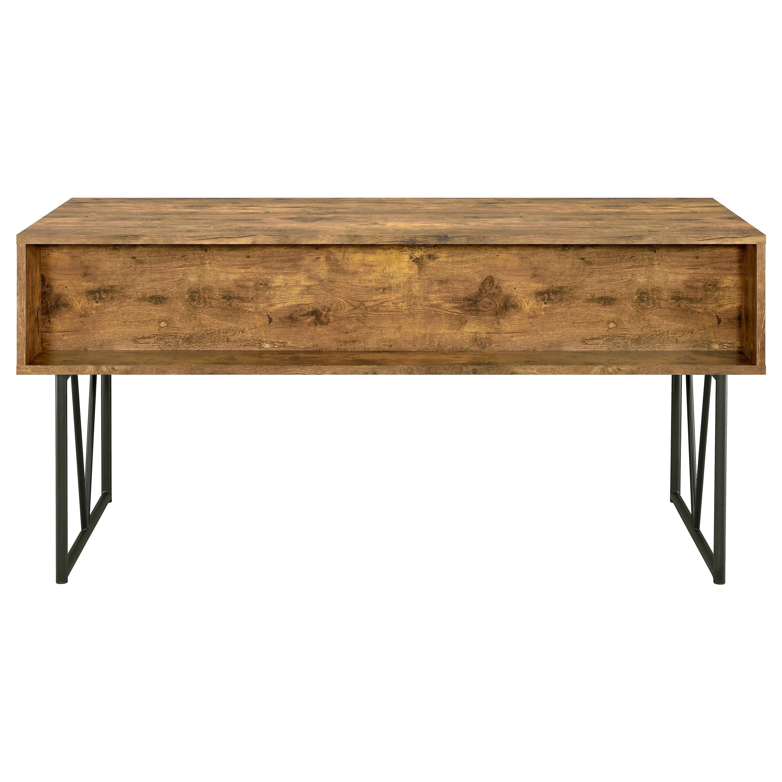  Coaster Furniture Analiese 800999 63-inch 4-Drawer Writing Desk - Rustic Nutmeg IMAGE 6