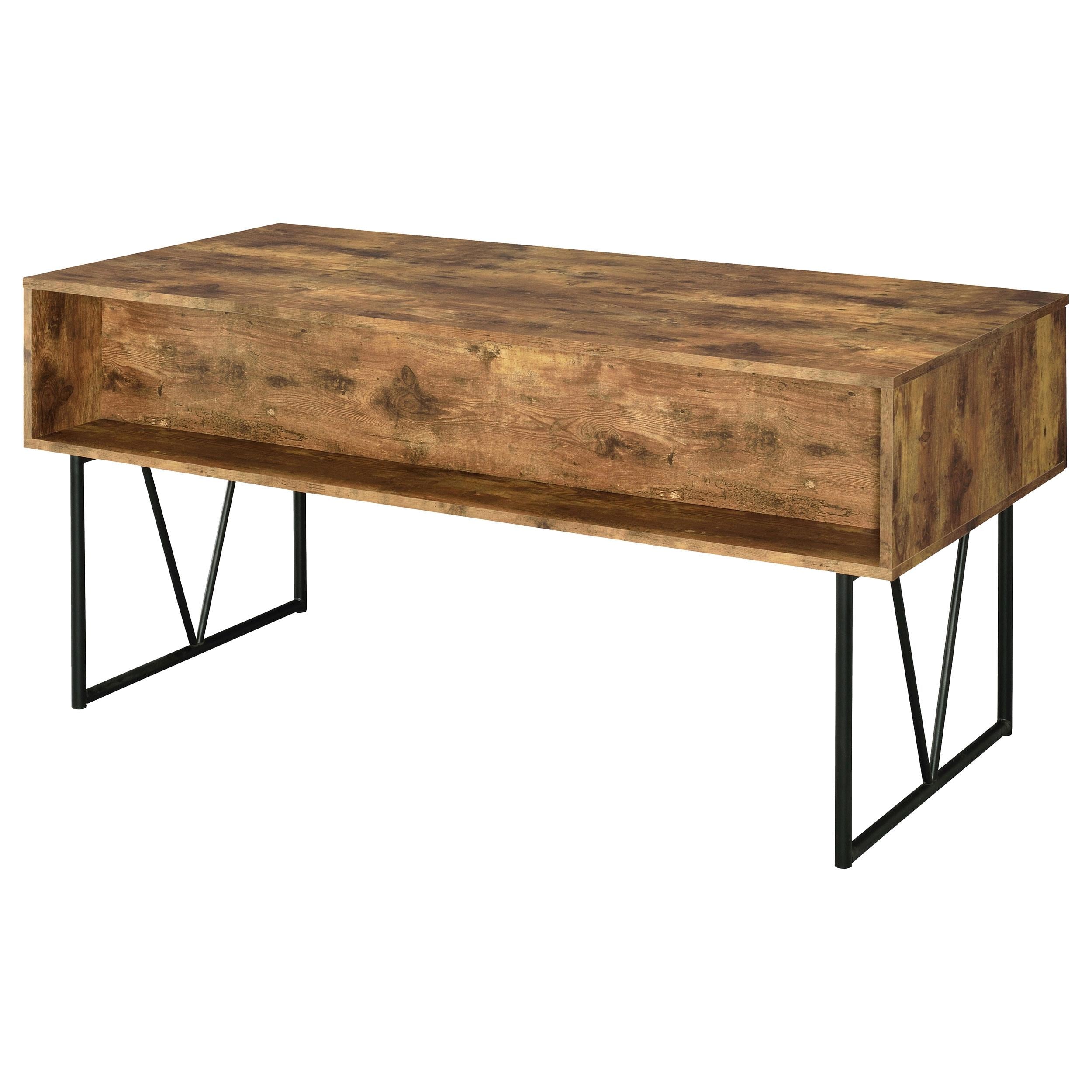  Coaster Furniture Analiese 800999 63-inch 4-Drawer Writing Desk - Rustic Nutmeg IMAGE 7