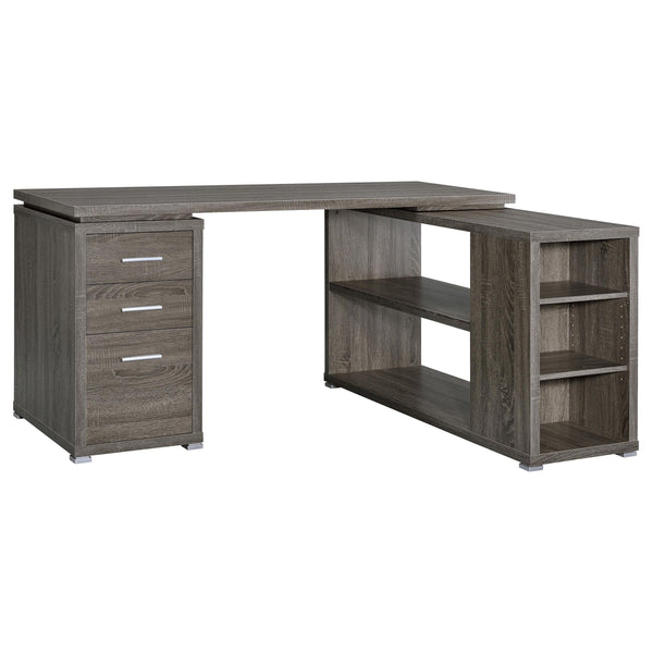 Coaster Furniture Yvette 800518 60-inch 3-Drawer L-Shape Computer Desk - Weathered Grey