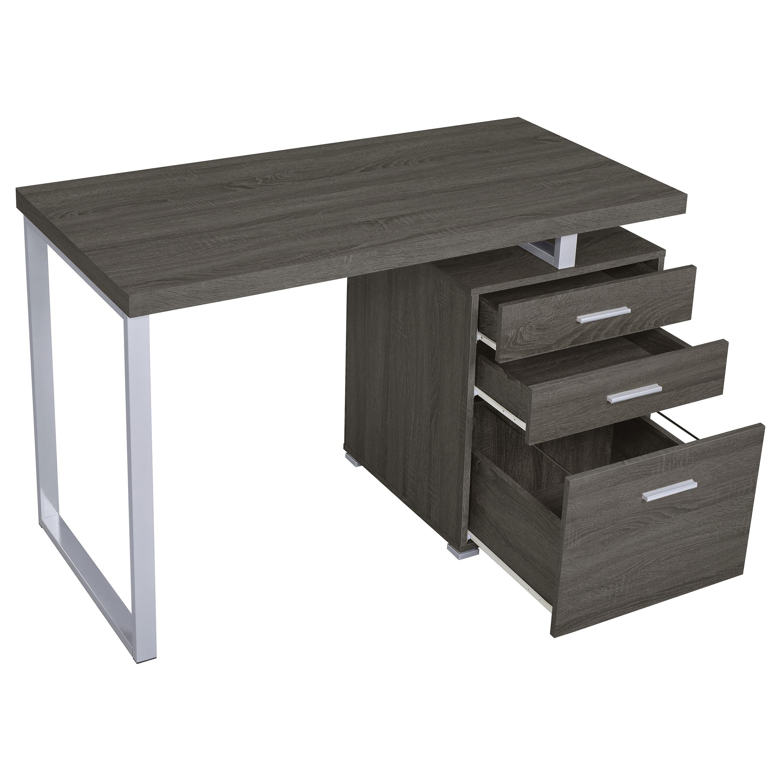  Coaster Furniture Brennan 800520 47-inch 3-Drawer Office Computer Desk - Weathered Grey IMAGE 2