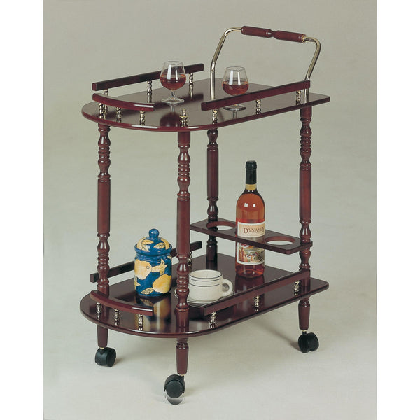 Coaster Furniture Palmer 3512 2-tier Rectangular Wood Bar Cart - Merlot