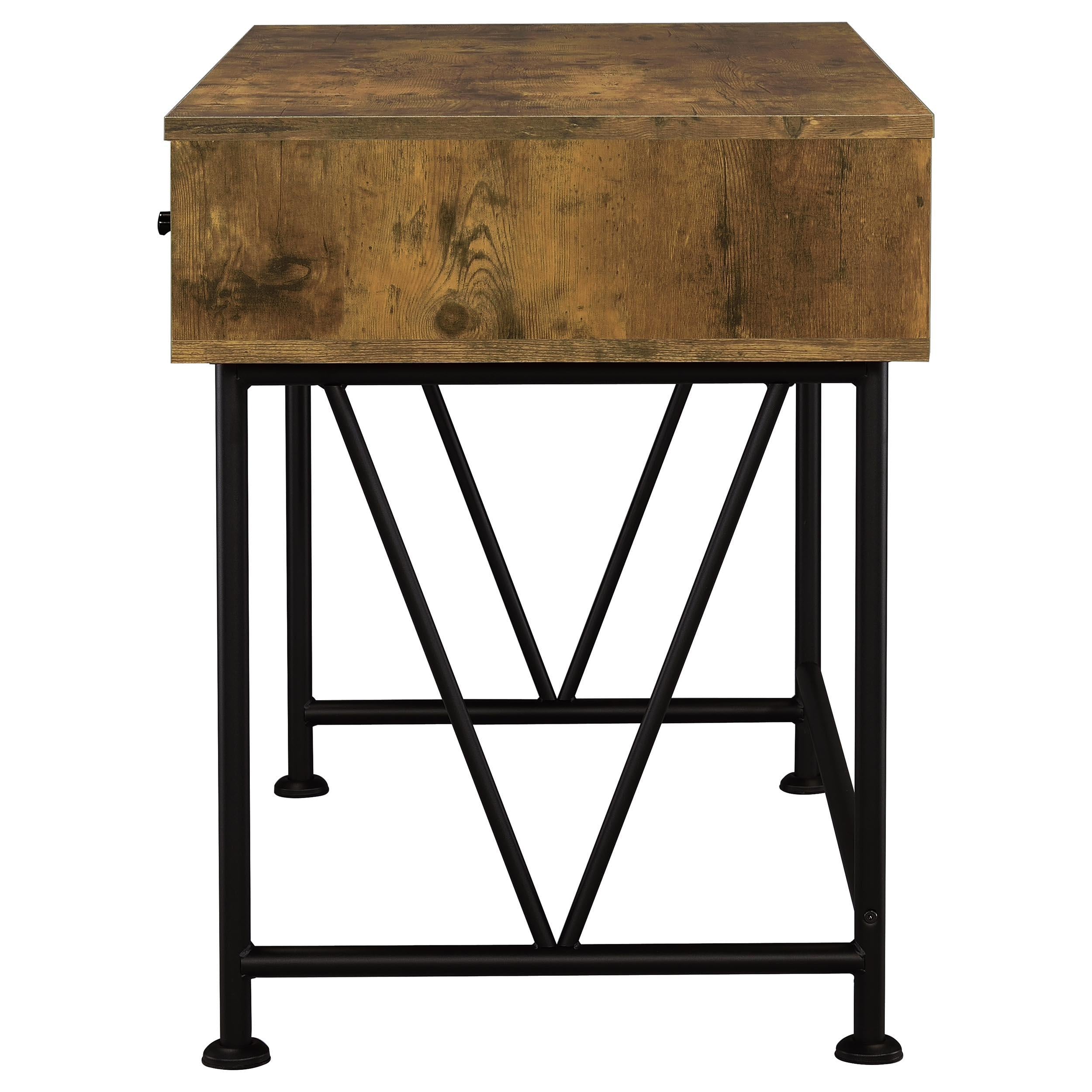  Coaster Furniture Analiese 801541 47-inch 3-Drawer Writing Desk - Rustic Nutmeg IMAGE 3