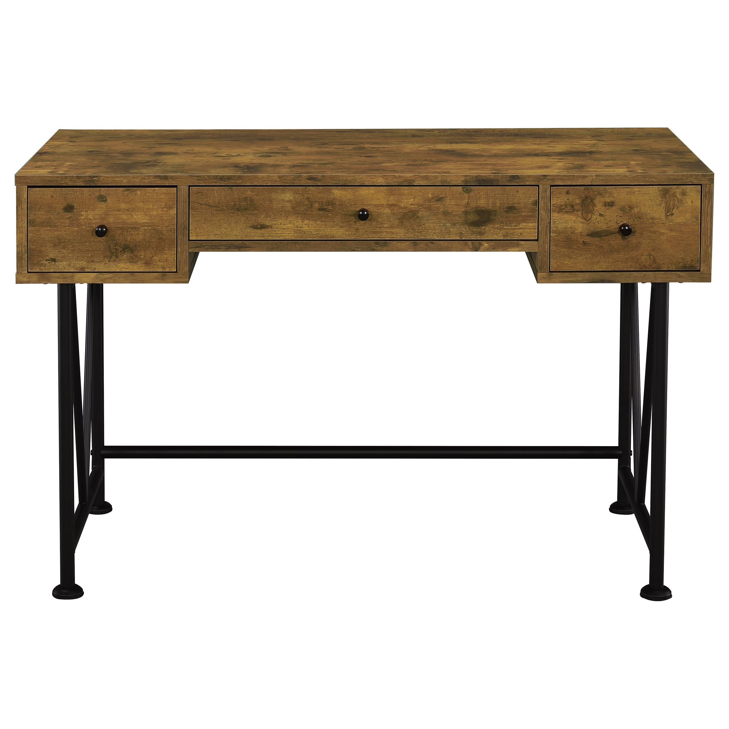  Coaster Furniture Analiese 801541 47-inch 3-Drawer Writing Desk - Rustic Nutmeg IMAGE 5