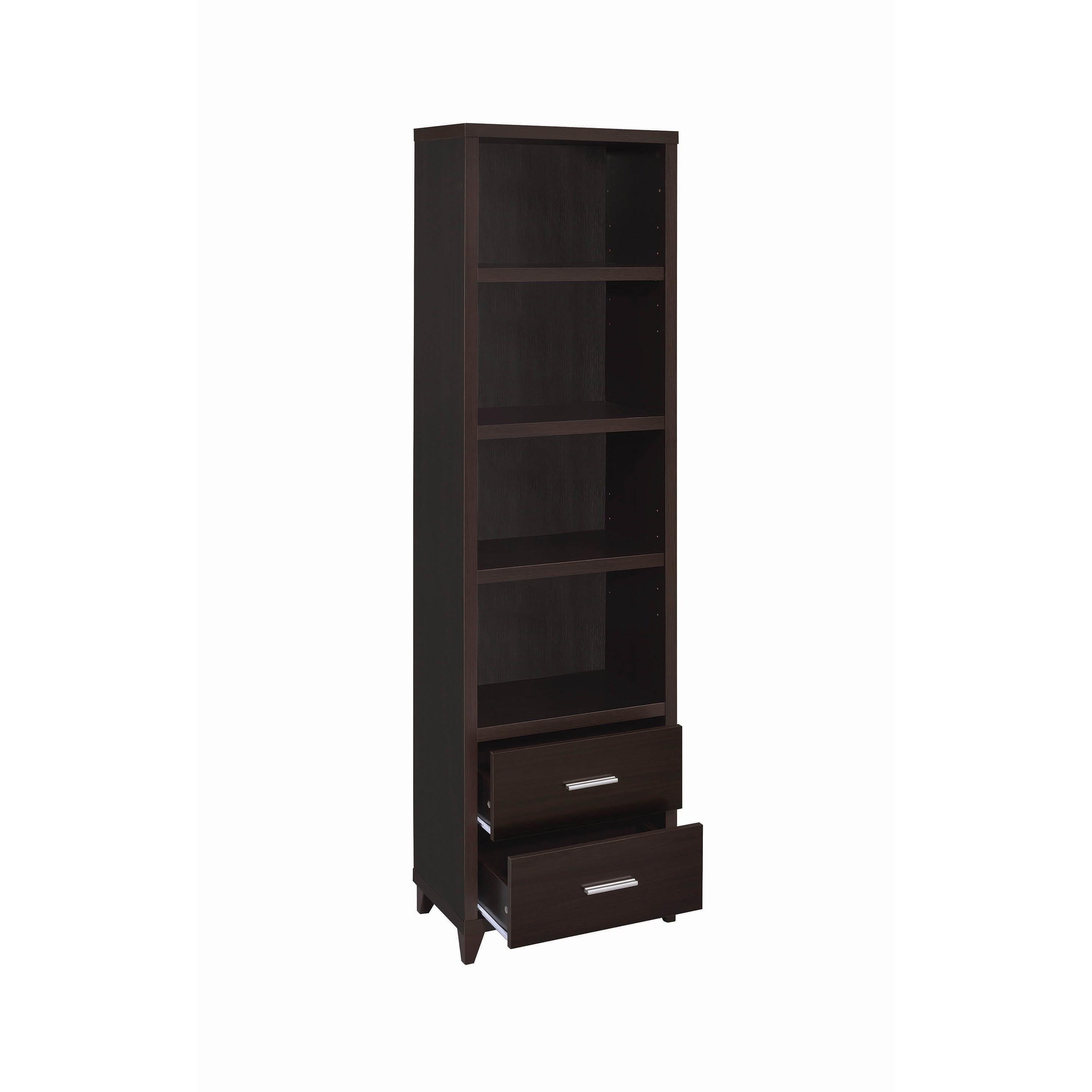  Coaster Furniture Lewes 700882 4-shelf Engineered Wood Media Tower - Cappuccino IMAGE 2