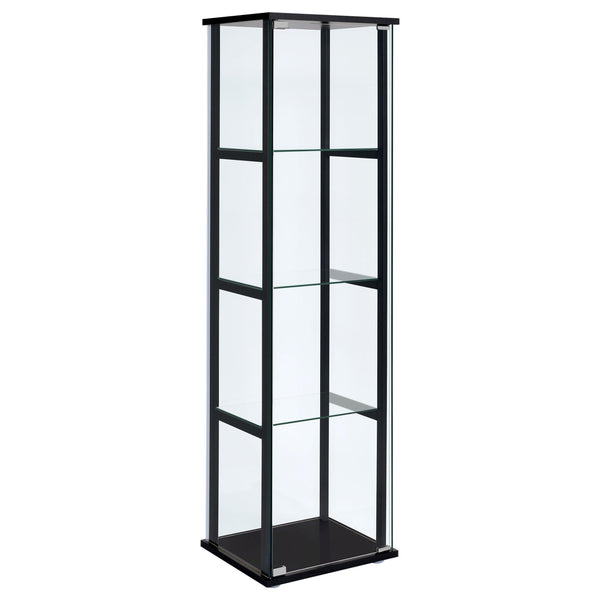 Coaster Furniture Cyclamen 950171 4-shelf Clear Glass Curio Display Cabinet - Black