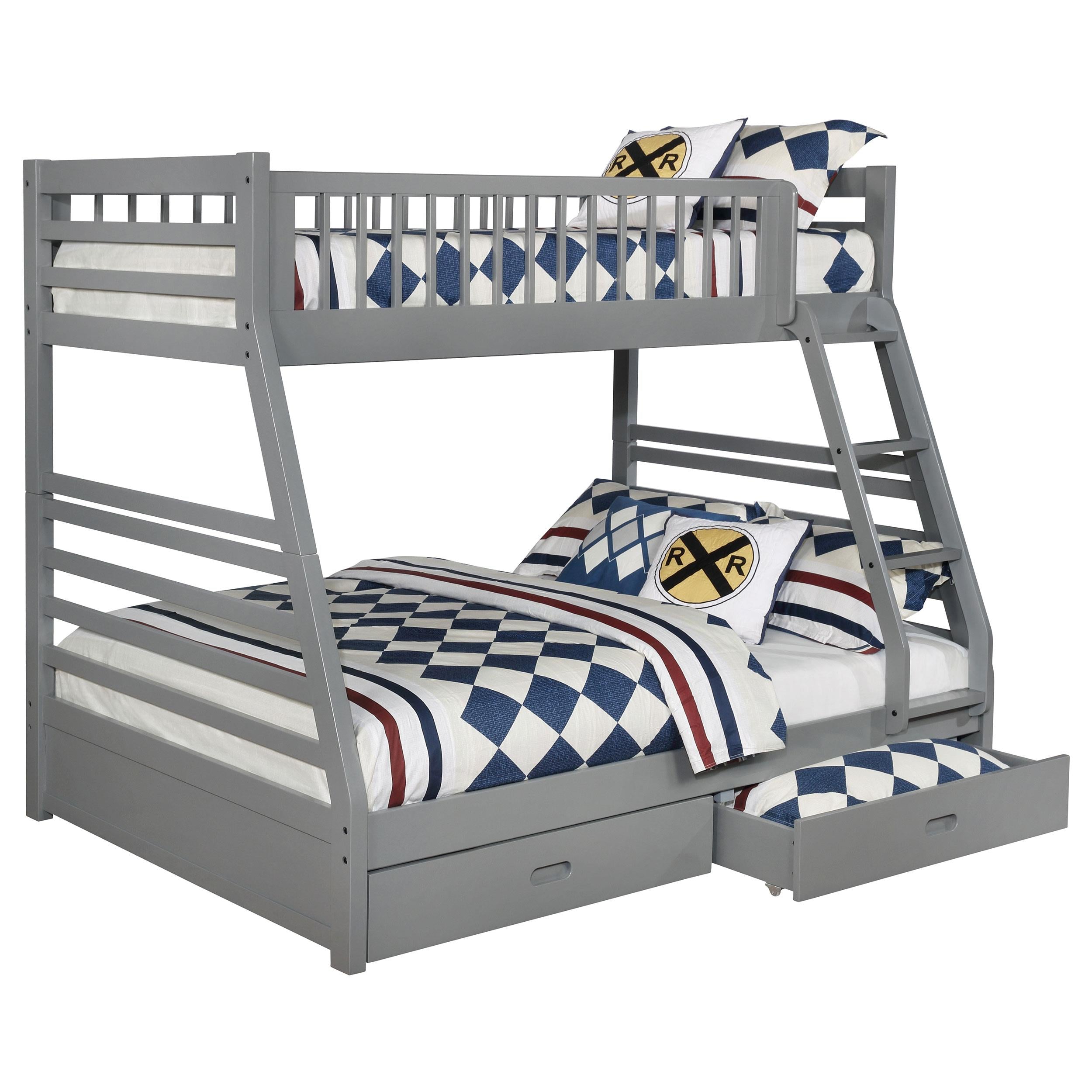  Coaster Furniture Ashton 460182 2-Drawer Wood Twin Over Full Bunk Bed - Grey IMAGE 2