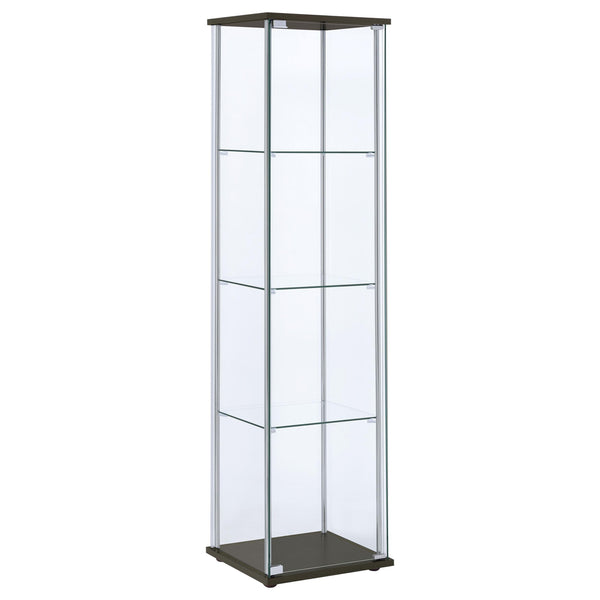 Coaster Furniture Bellatrix 950172 4-shelf Clear Glass Curio Cabinet - Cappuccino
