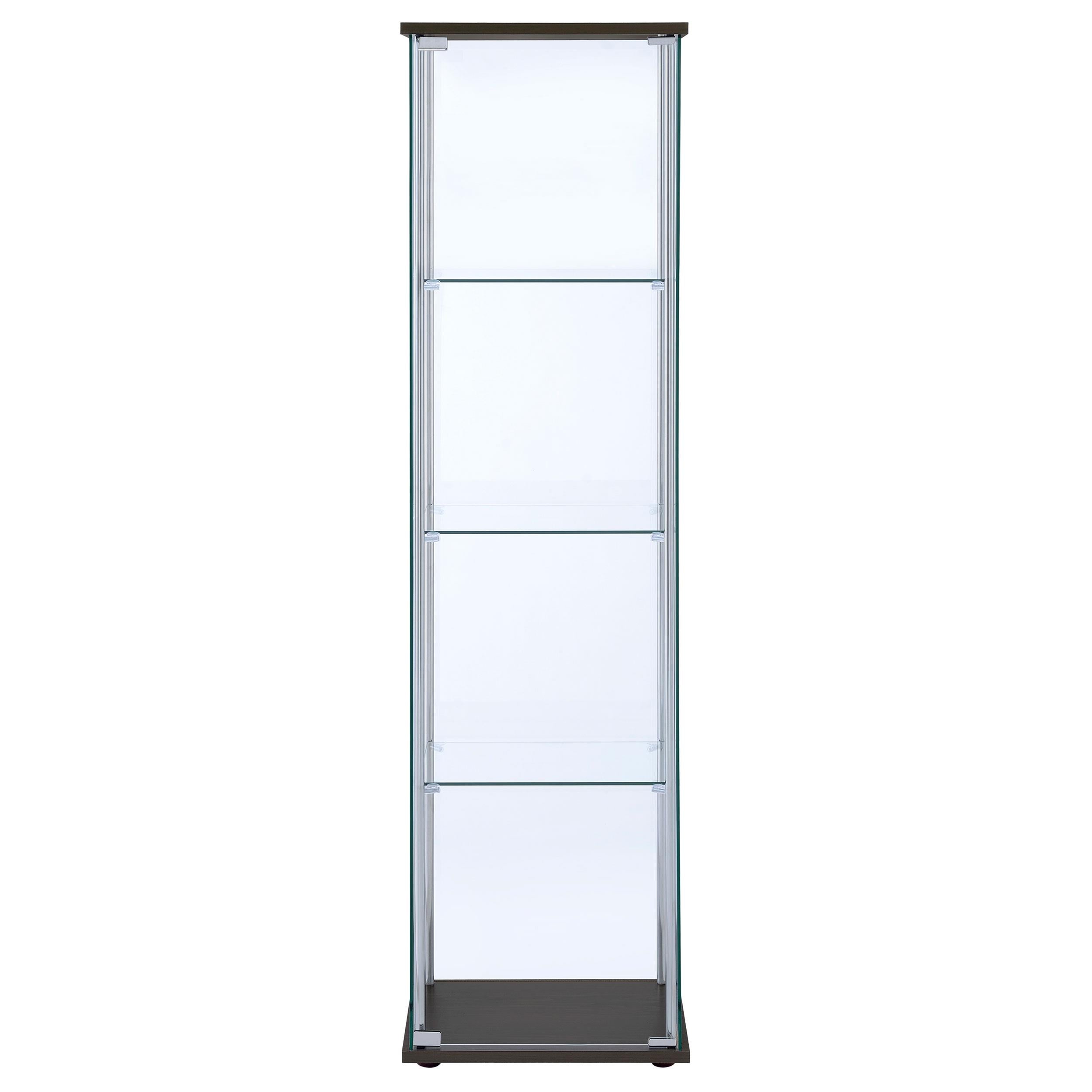  Coaster Furniture Bellatrix 950172 4-shelf Clear Glass Curio Cabinet - Cappuccino IMAGE 2