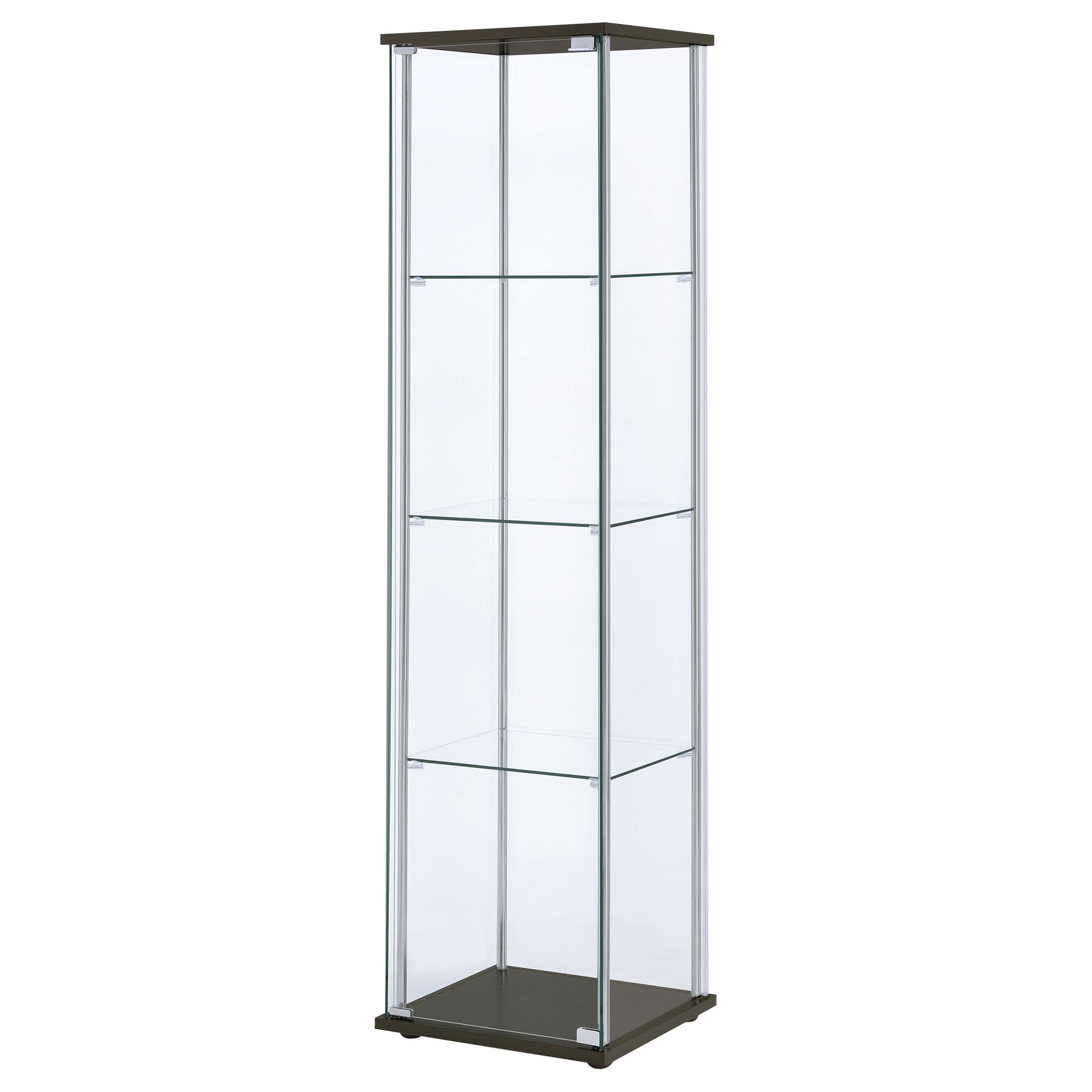  Coaster Furniture Bellatrix 950172 4-shelf Clear Glass Curio Cabinet - Cappuccino IMAGE 3