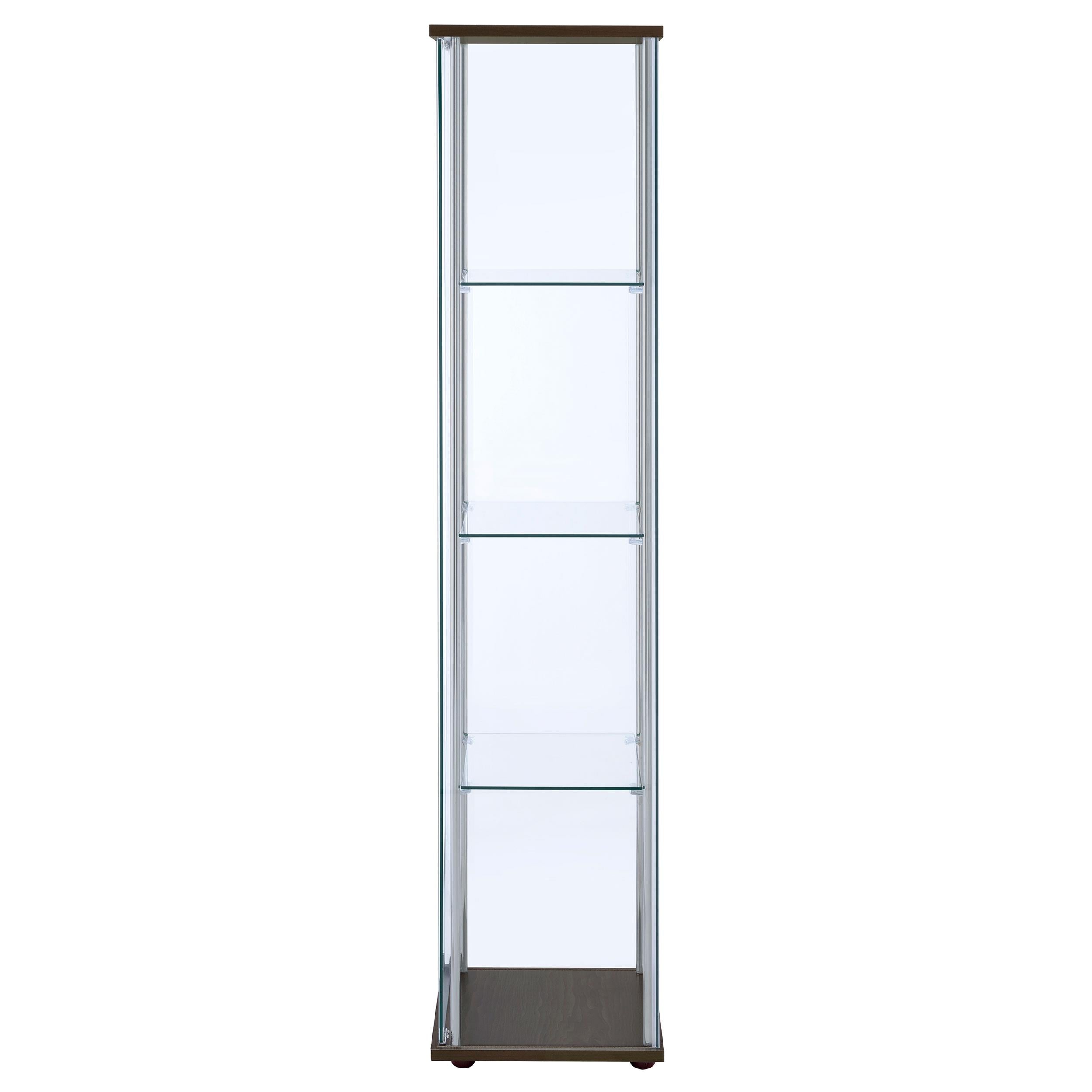  Coaster Furniture Bellatrix 950172 4-shelf Clear Glass Curio Cabinet - Cappuccino IMAGE 4