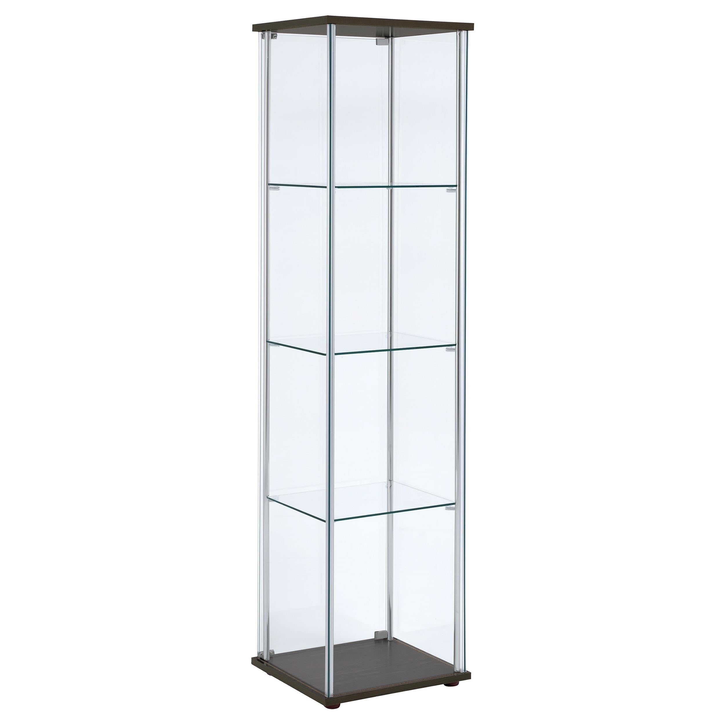  Coaster Furniture Bellatrix 950172 4-shelf Clear Glass Curio Cabinet - Cappuccino IMAGE 5
