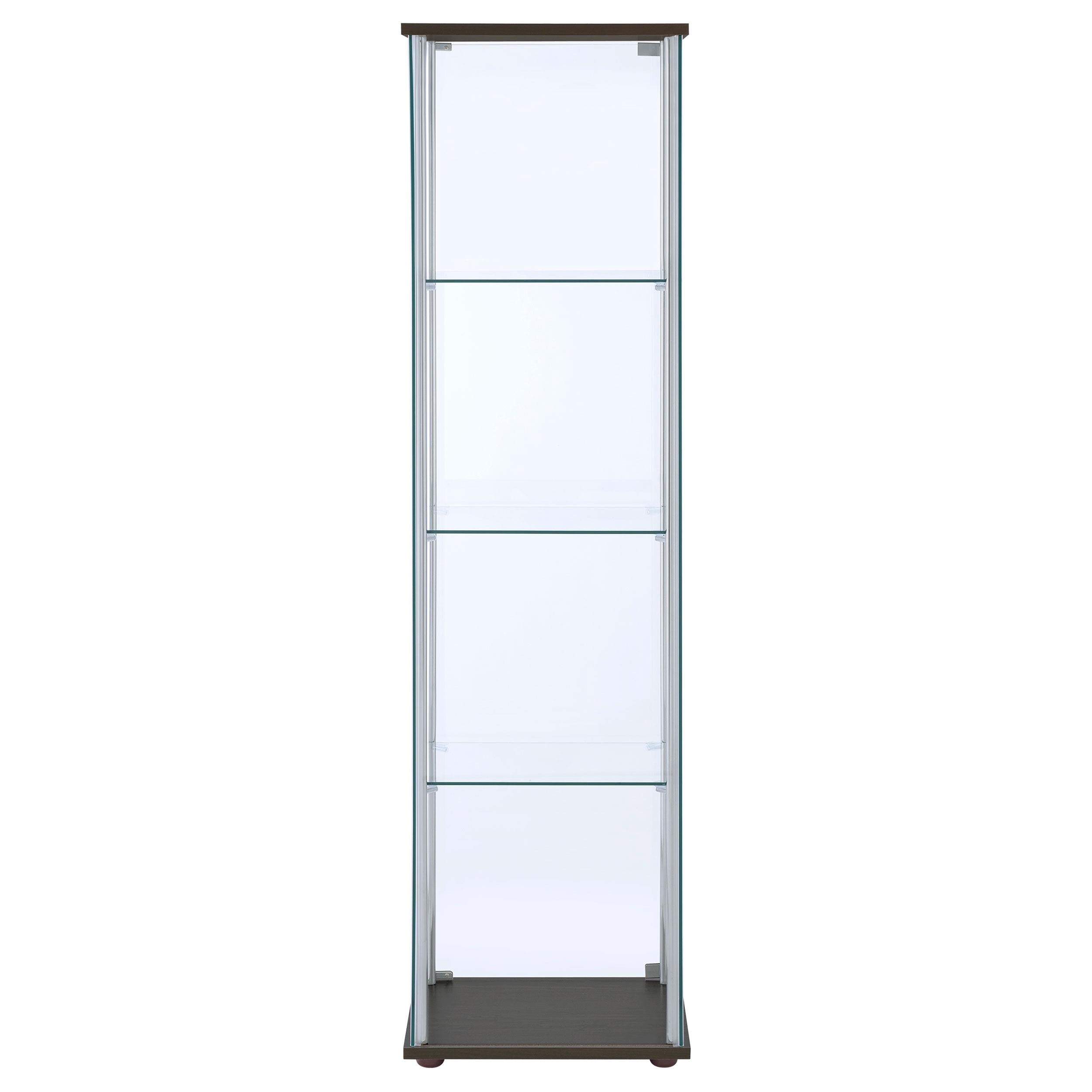  Coaster Furniture Bellatrix 950172 4-shelf Clear Glass Curio Cabinet - Cappuccino IMAGE 6