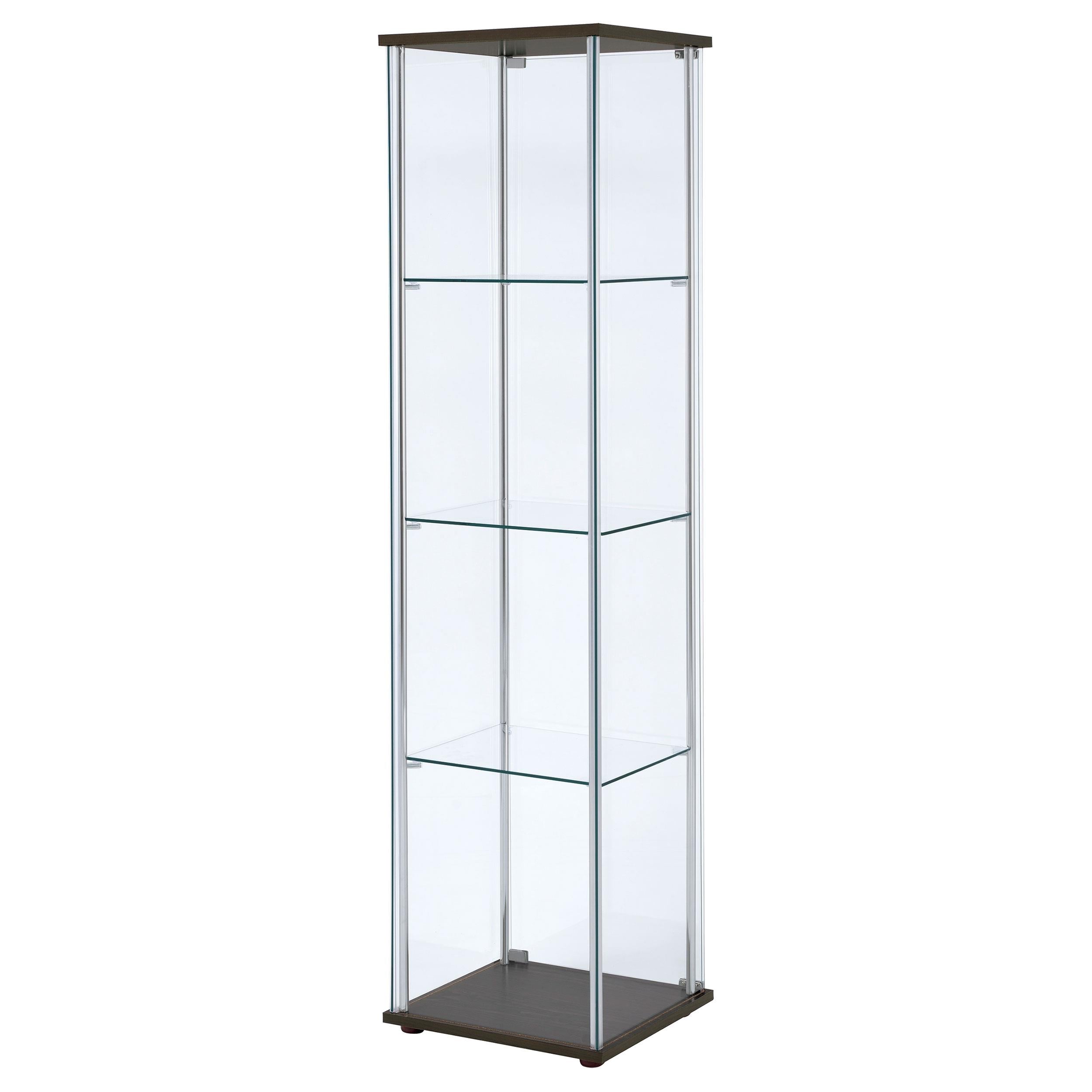  Coaster Furniture Bellatrix 950172 4-shelf Clear Glass Curio Cabinet - Cappuccino IMAGE 7