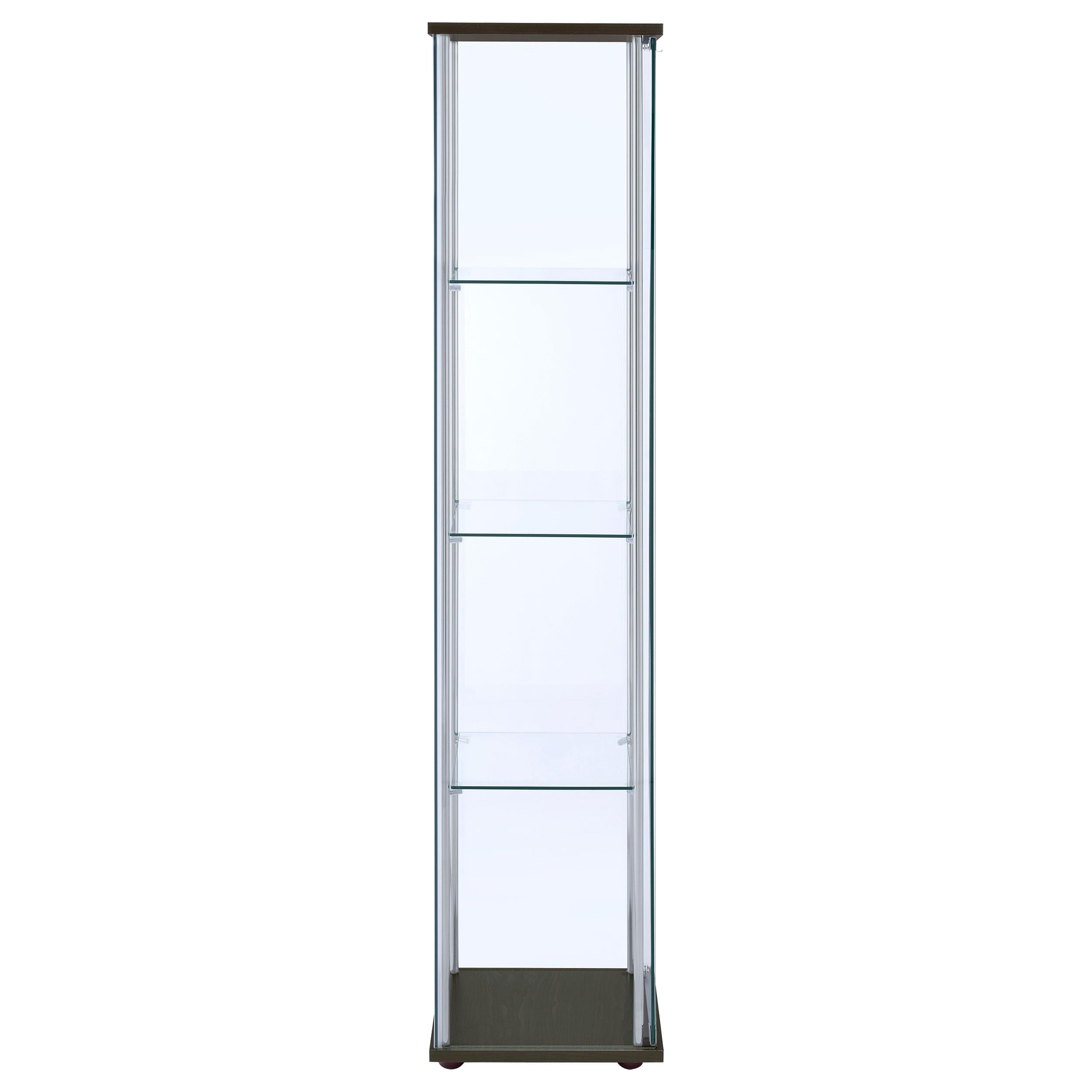  Coaster Furniture Bellatrix 950172 4-shelf Clear Glass Curio Cabinet - Cappuccino IMAGE 8