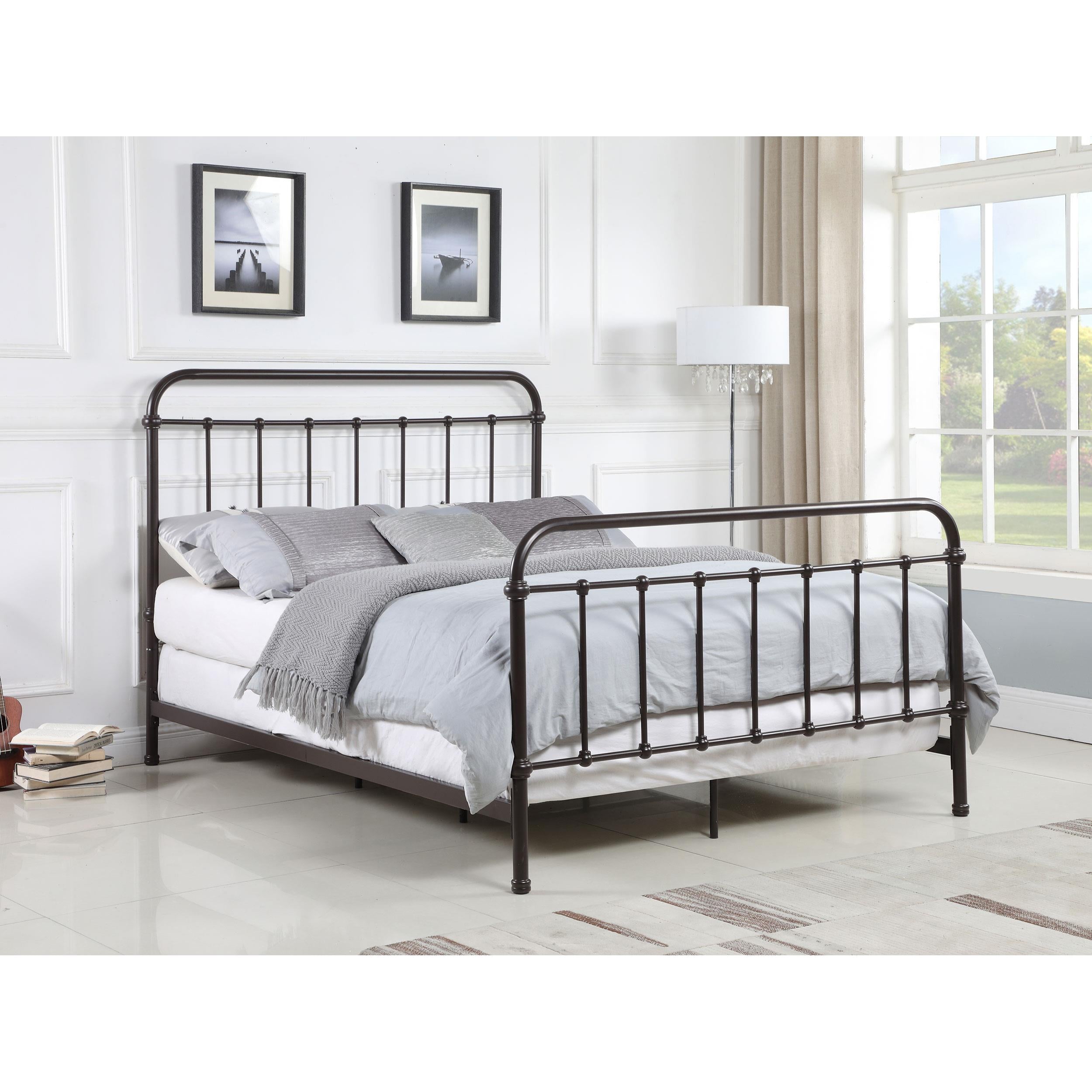  Size_Queen --  Livingston 300399Q Metal Queen Open Frame Bed - Dark Bronze IMAGE 9