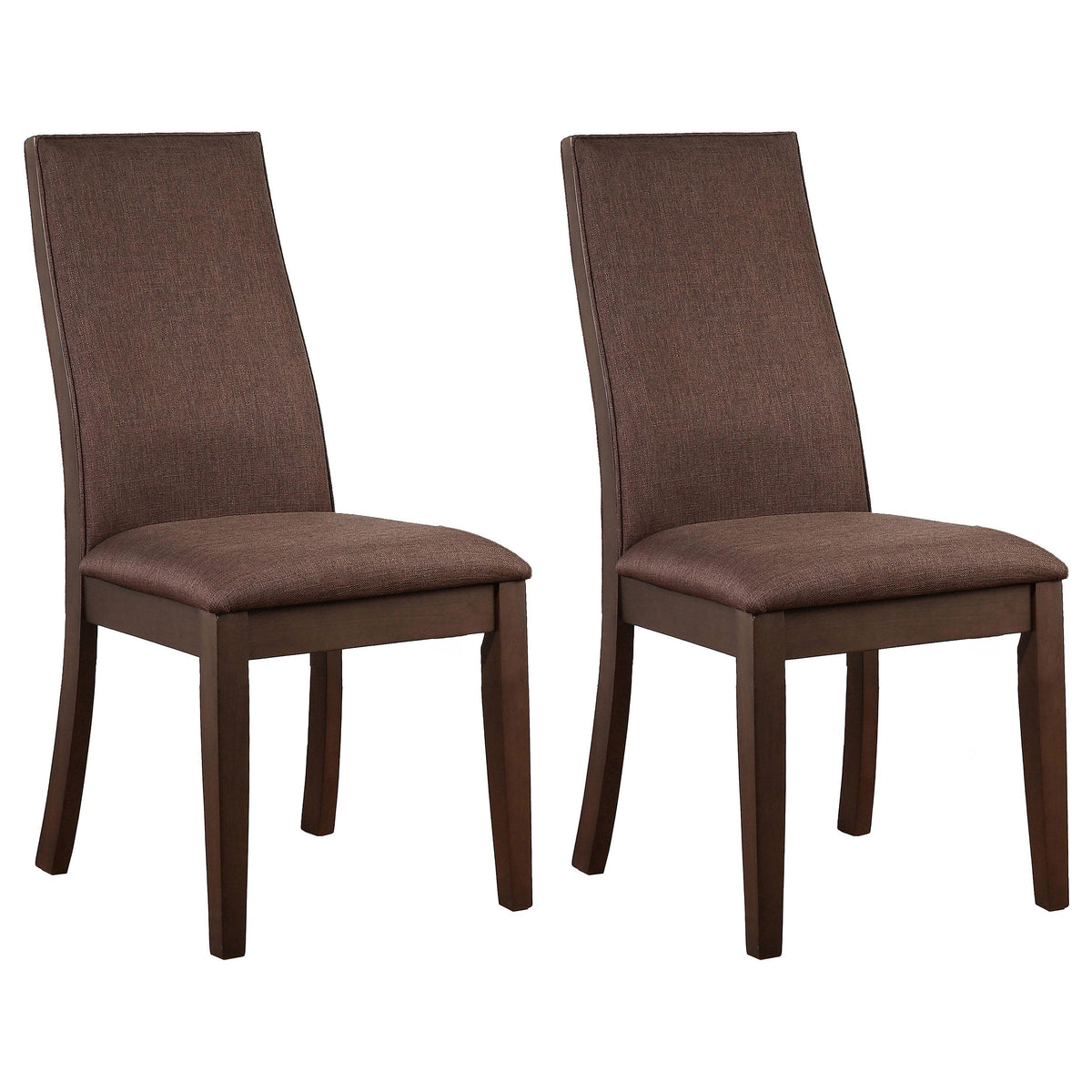  Coaster Furniture Spring Creek 106582 Upholstered Dining Chair - Chocolate (Set of 2) IMAGE 1