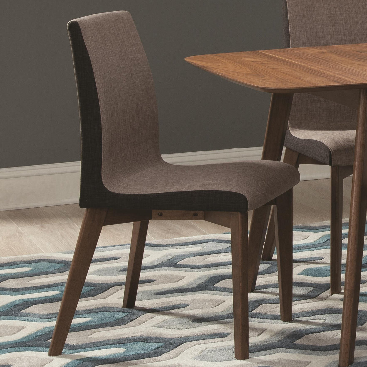  Coaster Furniture Redbridge 106592 Upholstered Dining Side Chair - Walnut (Set of 2) IMAGE 4