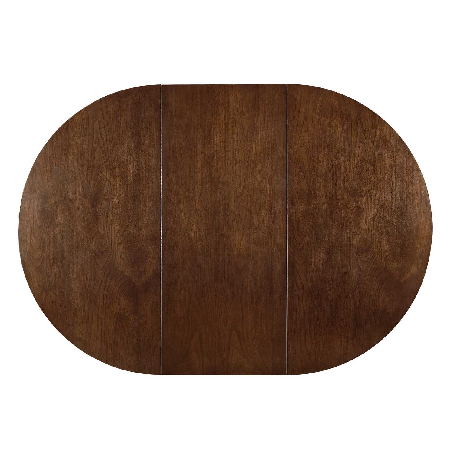  Coaster Furniture Jedda 105361 Oval 60-inch Extension Leaf Dining Table - Dark Walnut IMAGE 2