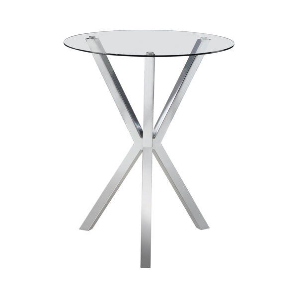 Coaster Furniture Denali 100186 Round 35-inch Glass Top Bistro Bar Table - Chrome