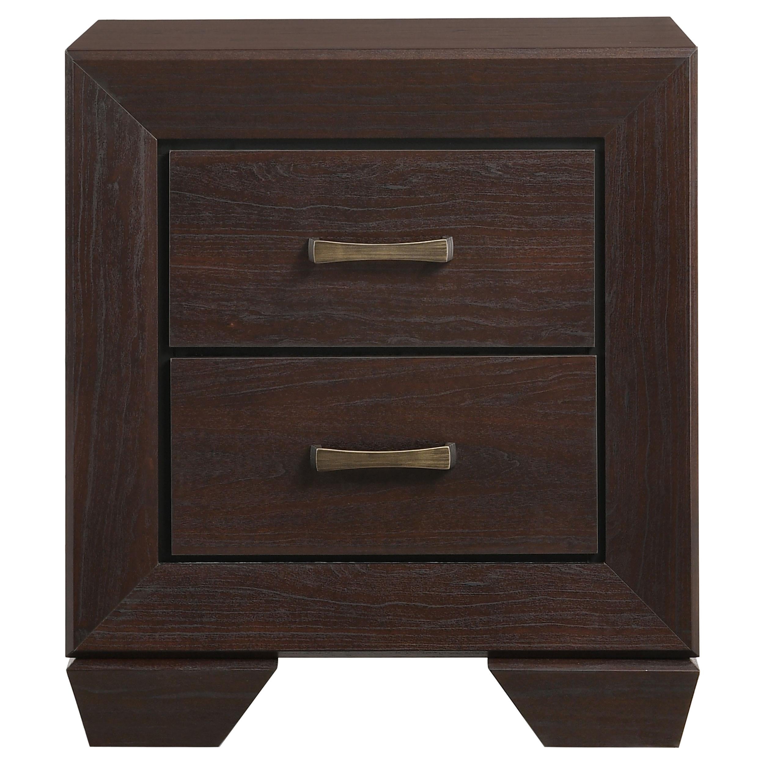  Coaster Furniture Kauffman 204392 2-Drawer Nightstand - Dark Cocoa IMAGE 2