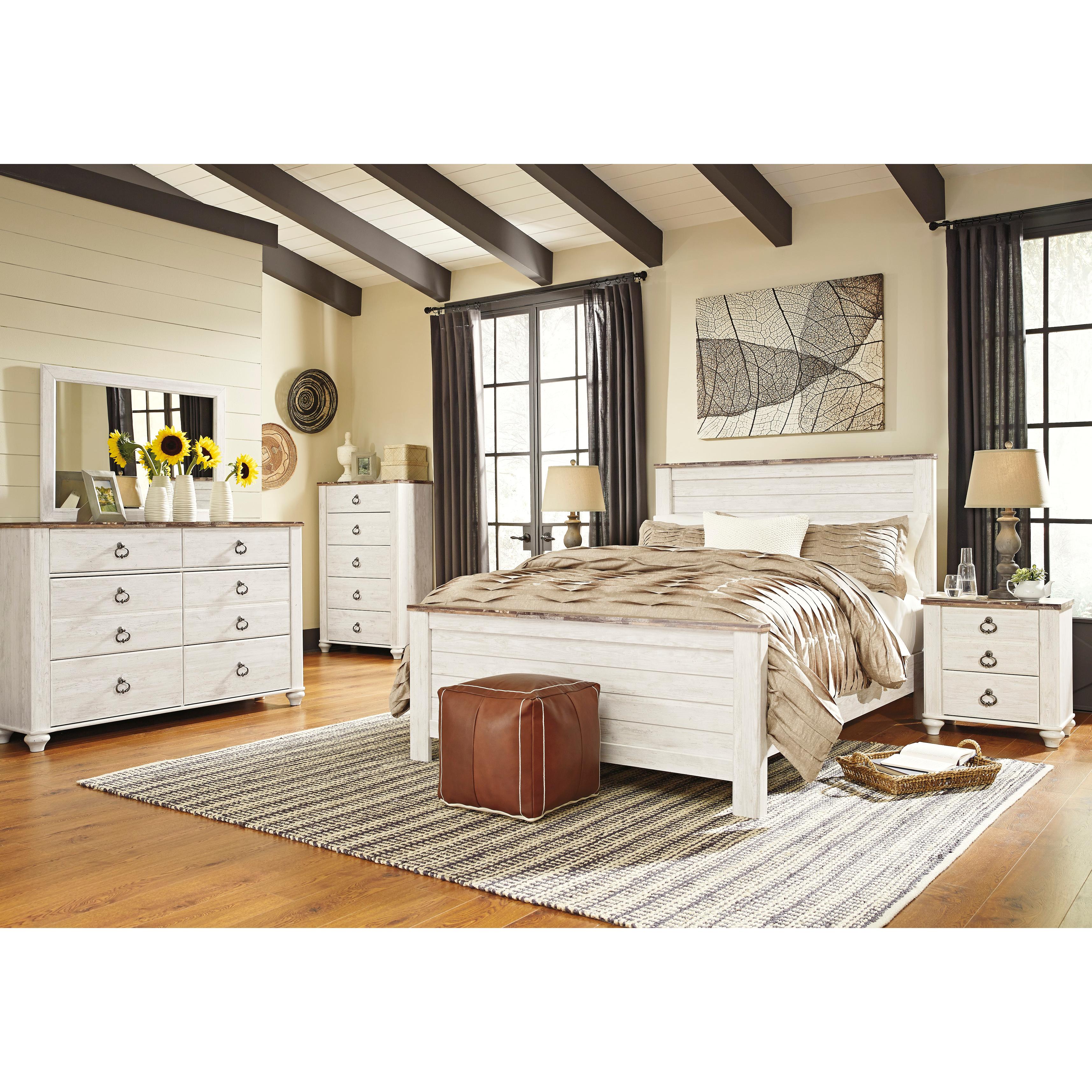  Size_Queen --  Signature Design by Ashley Willowton Panel Bed IMAGE 5