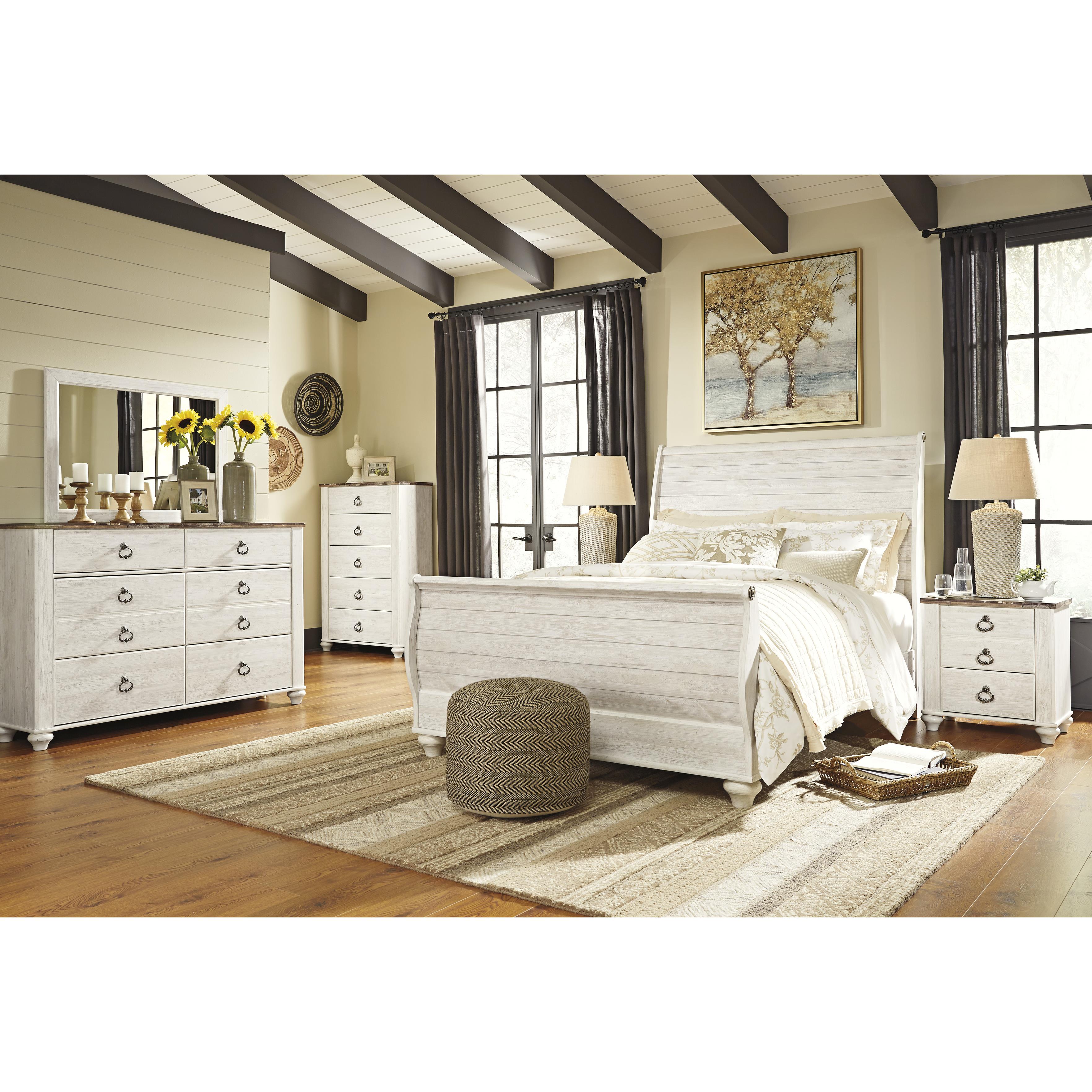  Size_Queen --  Signature Design by Ashley Willowton Sleigh Bed IMAGE 6