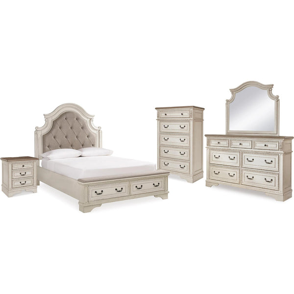 Signature Design by Ashley Realyn B743B30 7 pc Queen Upholstered Panel Bedroom Set