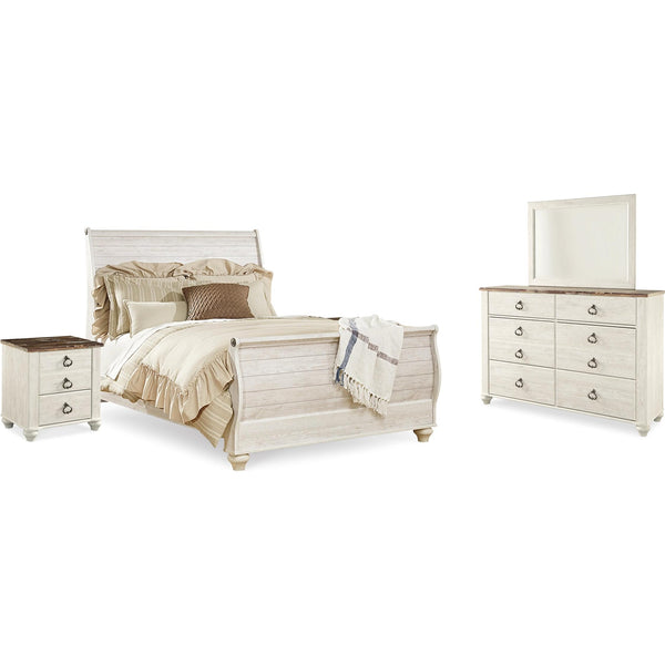 Signature Design by Ashley Willowton B267B55 7 pc Queen Sleigh Bedroom Set