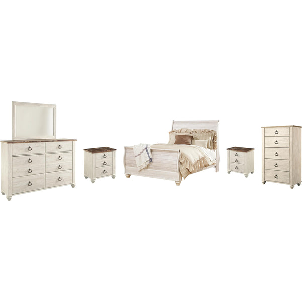 Signature Design by Ashley Willowton B267B56 8 pc Queen Sleigh Bedroom Set