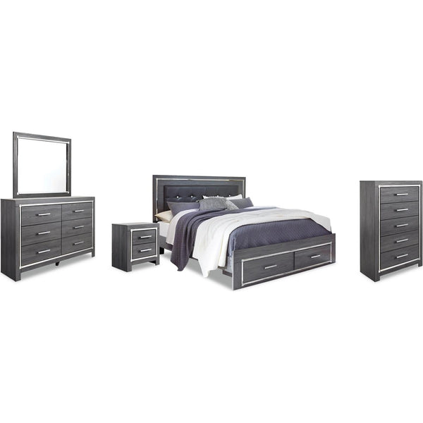 Signature Design by Ashley Lodanna B214B25 7 pc King Panel Storage Bedroom Set
