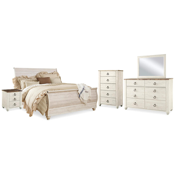 Signature Design by Ashley Willowton B267B44 8 pc King Sleigh Bedroom Set