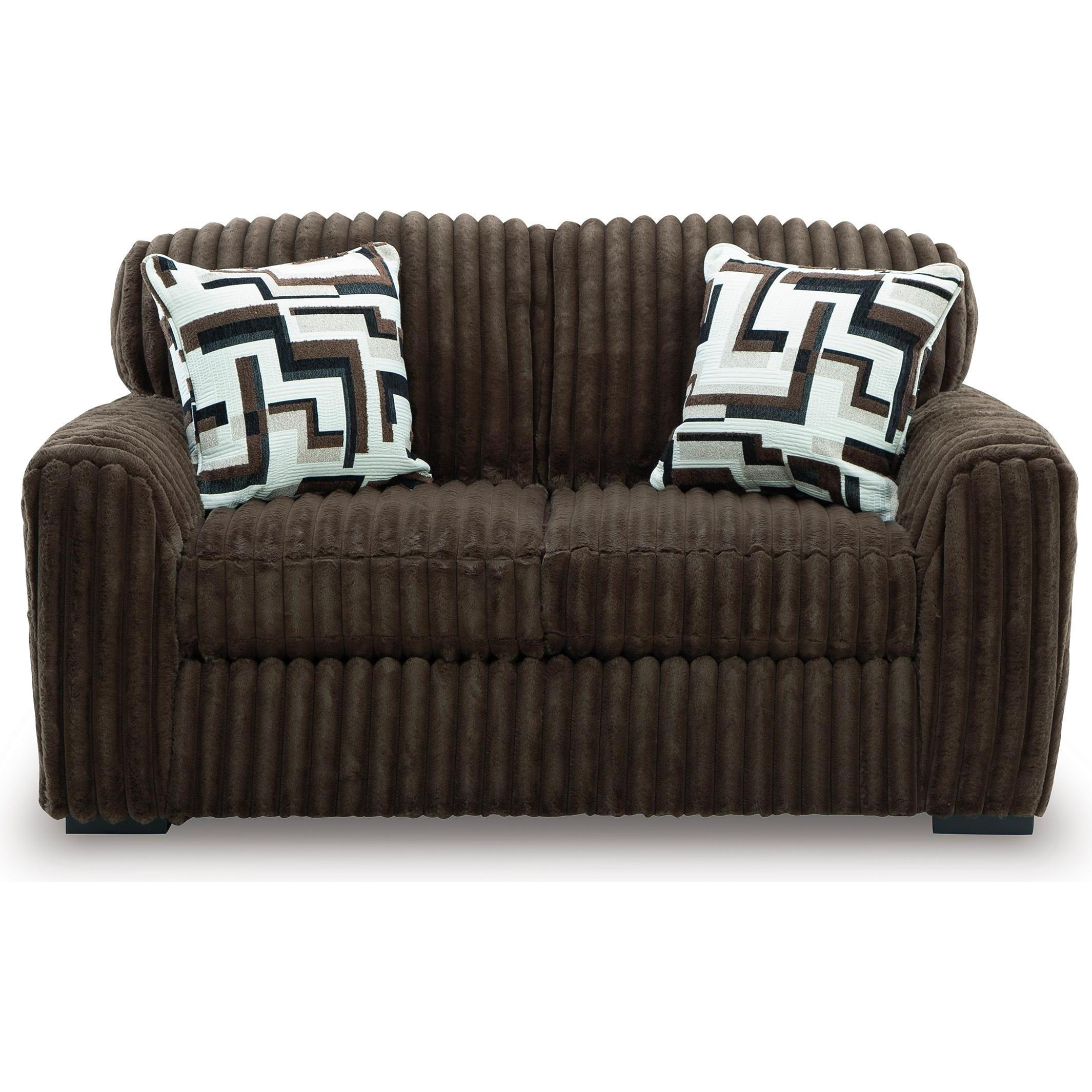  Signature Design by Ashley Midnight-Madness 98104 2 pc Living Room Set - Chocolate IMAGE 3