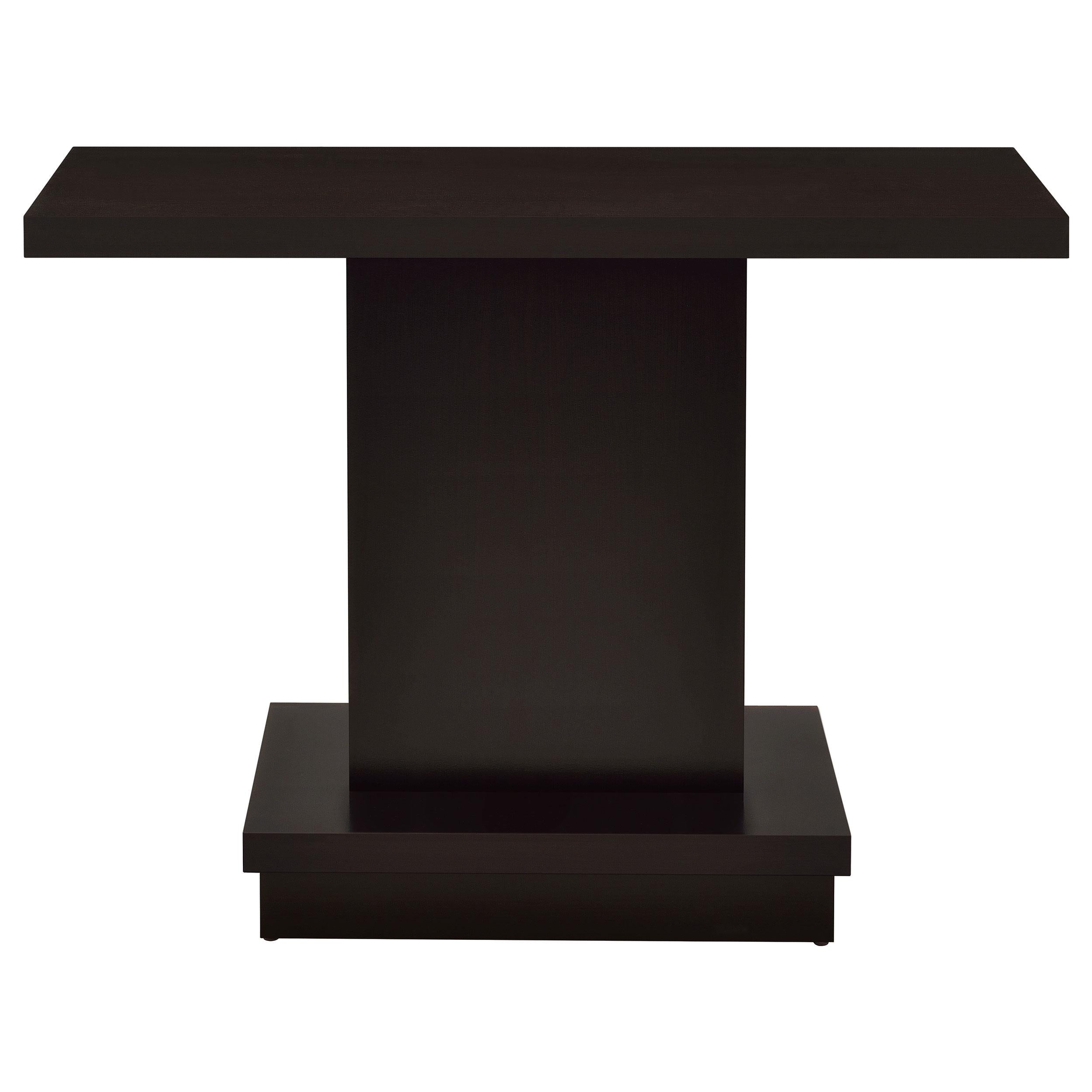  Coaster Furniture Reston 705169 Engineered Wood Pedestal Console Table - Cappuccino IMAGE 2