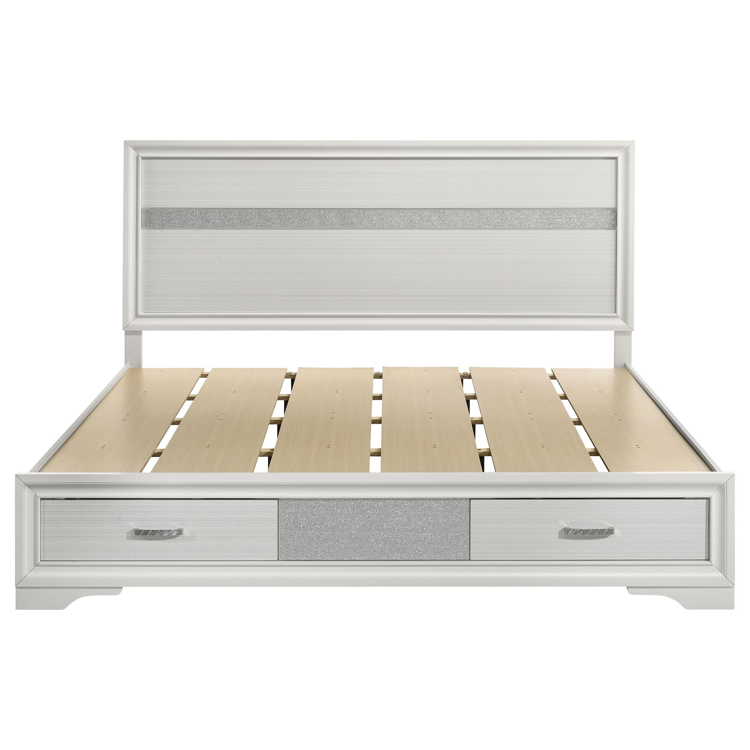  Size_California King --  Miranda 205111KW 51-inch Wood California King Storage Panel Bed - White IMAGE 3