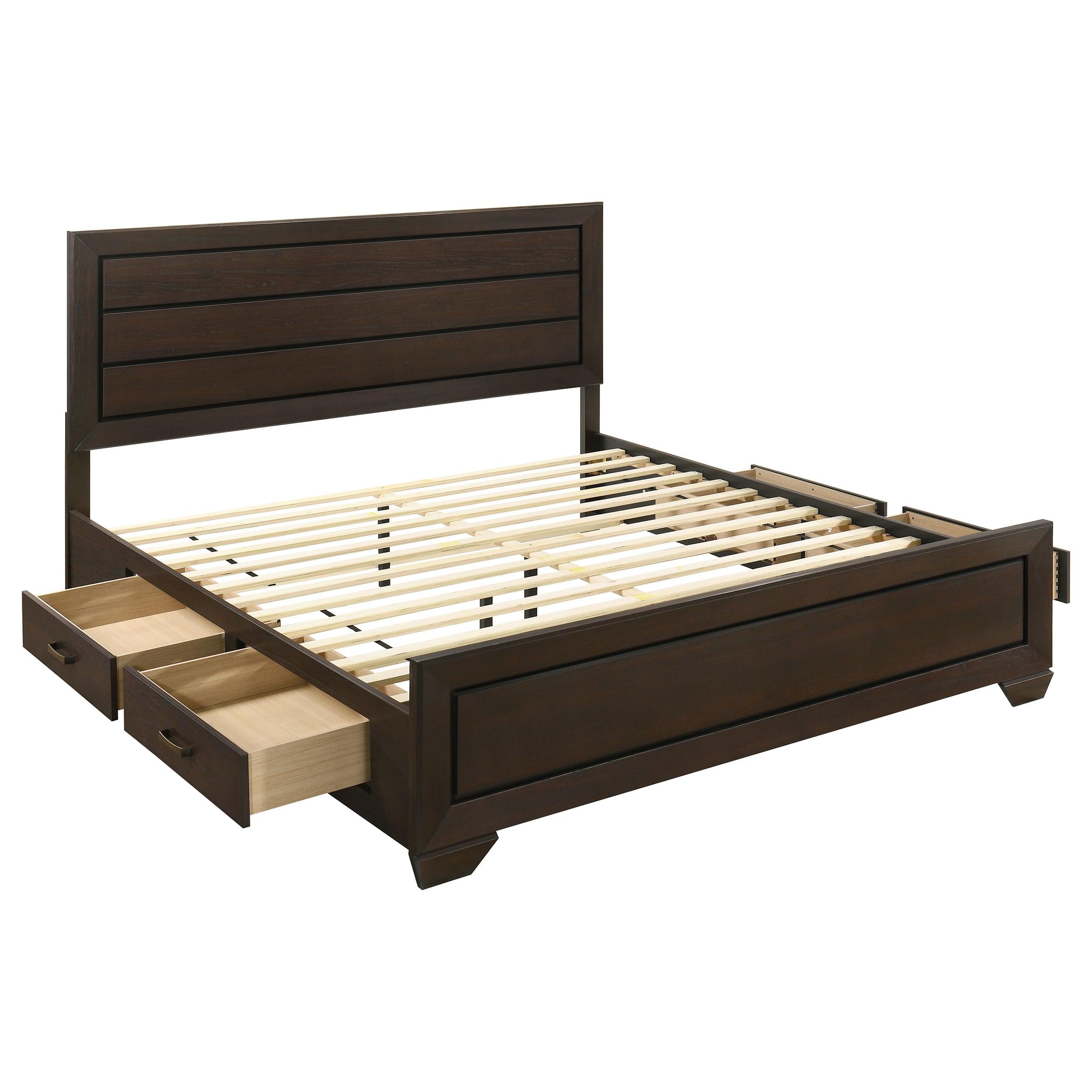  Size_King --  Kauffman 204390KE Wood Eastern King Storage Panel Bed - Dark Cocoa IMAGE 2