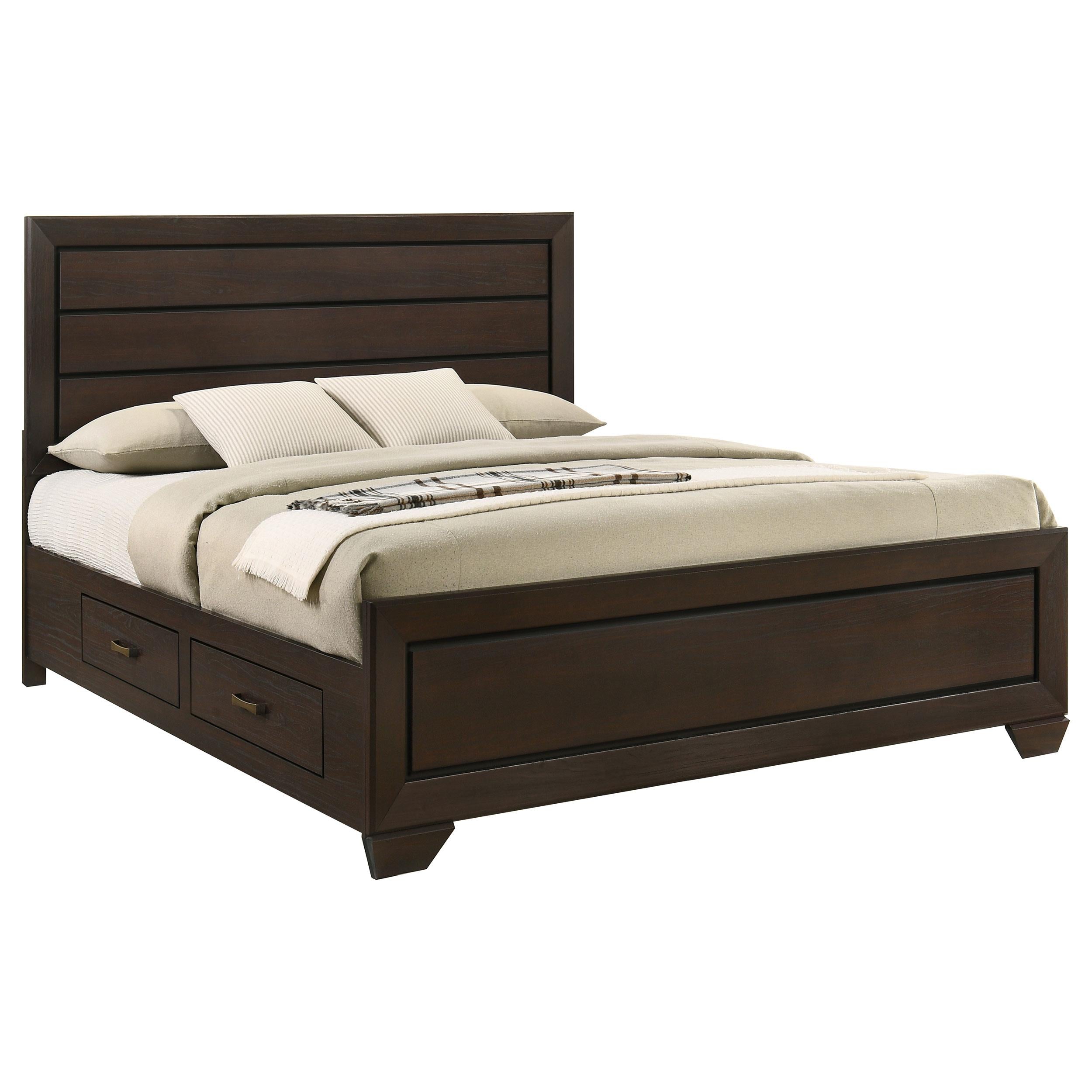  Size_King --  Kauffman 204390KE Wood Eastern King Storage Panel Bed - Dark Cocoa IMAGE 3
